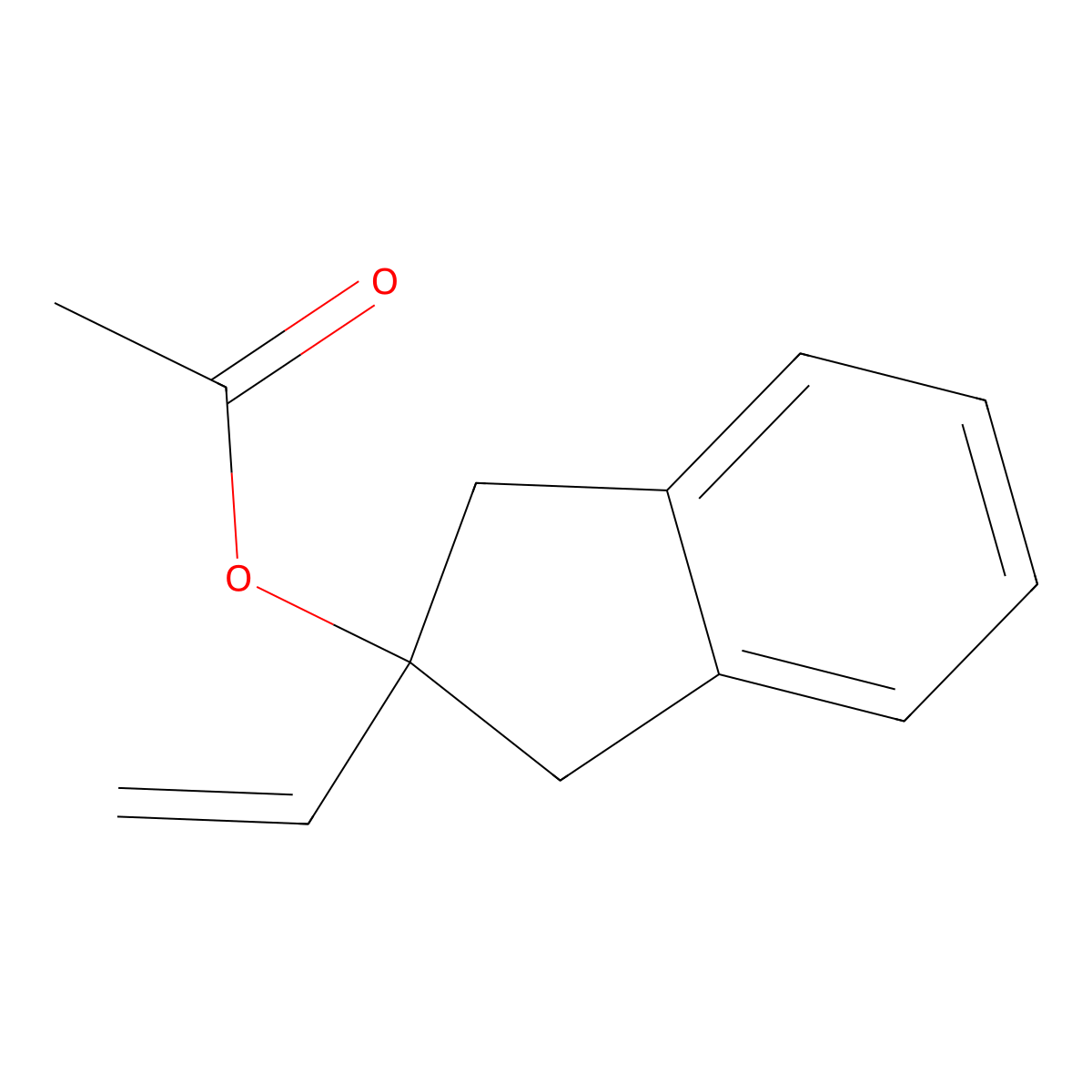 Acetic acid 2-vinyl-indan-2-yl ester molecular structure, CAS 1029773-32-7