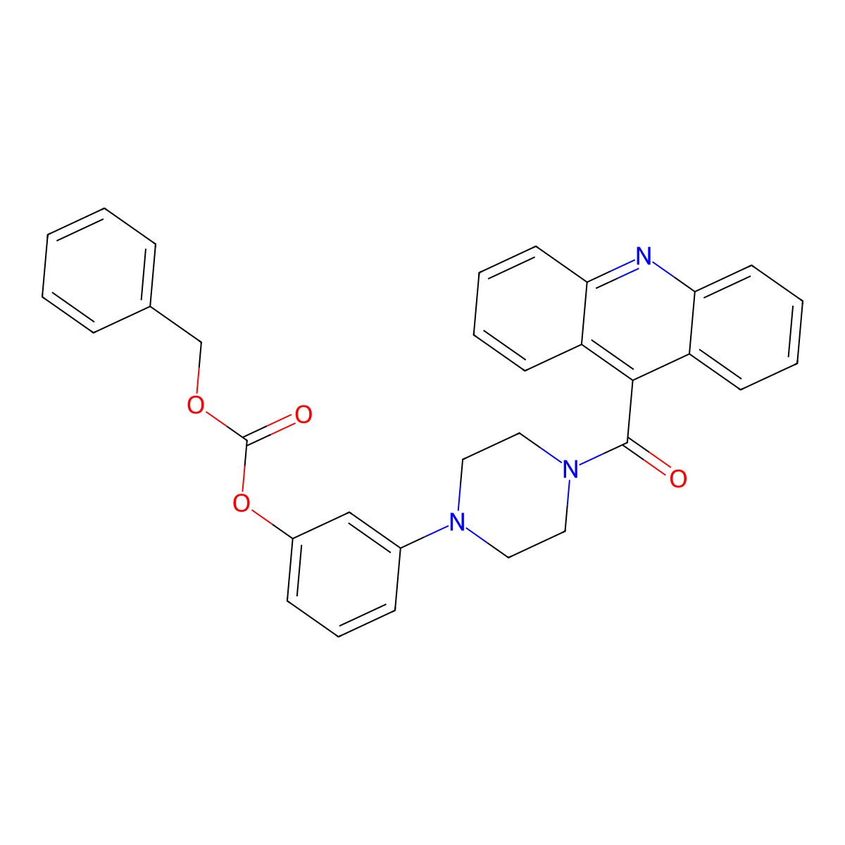 3-(4-(Acridine-9-carbonyl)piperazin-1-yl)phenyl benzyl carbonate molecular structure, CAS 1029773-34-9