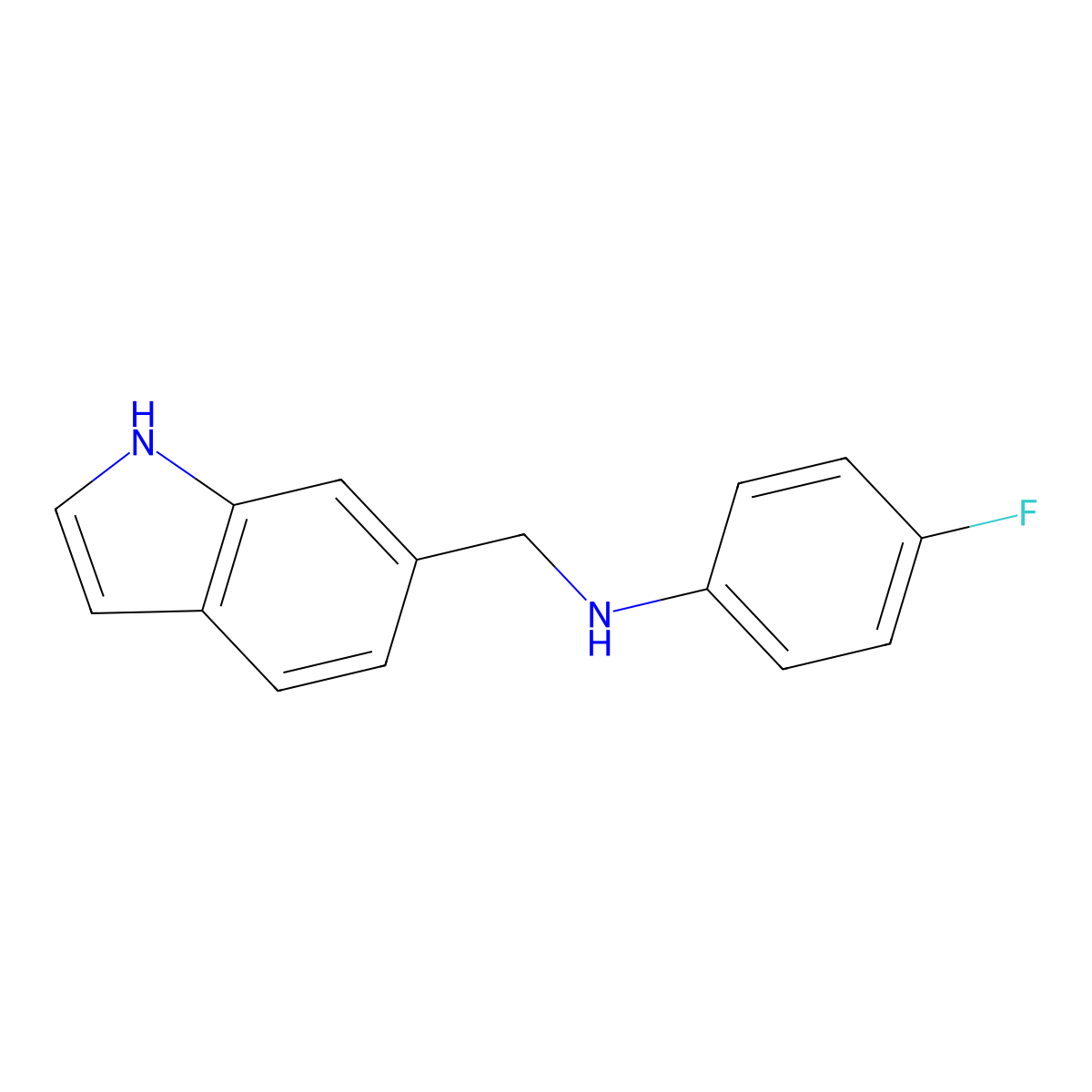 4-fluoro-N-(1H-indol-6-ylmethyl)aniline molecular structure, CAS 1029773-40-7