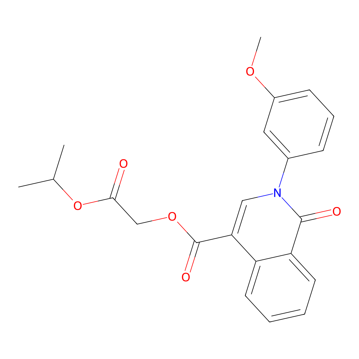 2-Isopropoxy-2-oxoethyl 2-(3-methoxyphenyl)-1-oxo-1,2-dihydroisoquinoline-4-carboxylate molecular structure, CAS 1029776-18-8