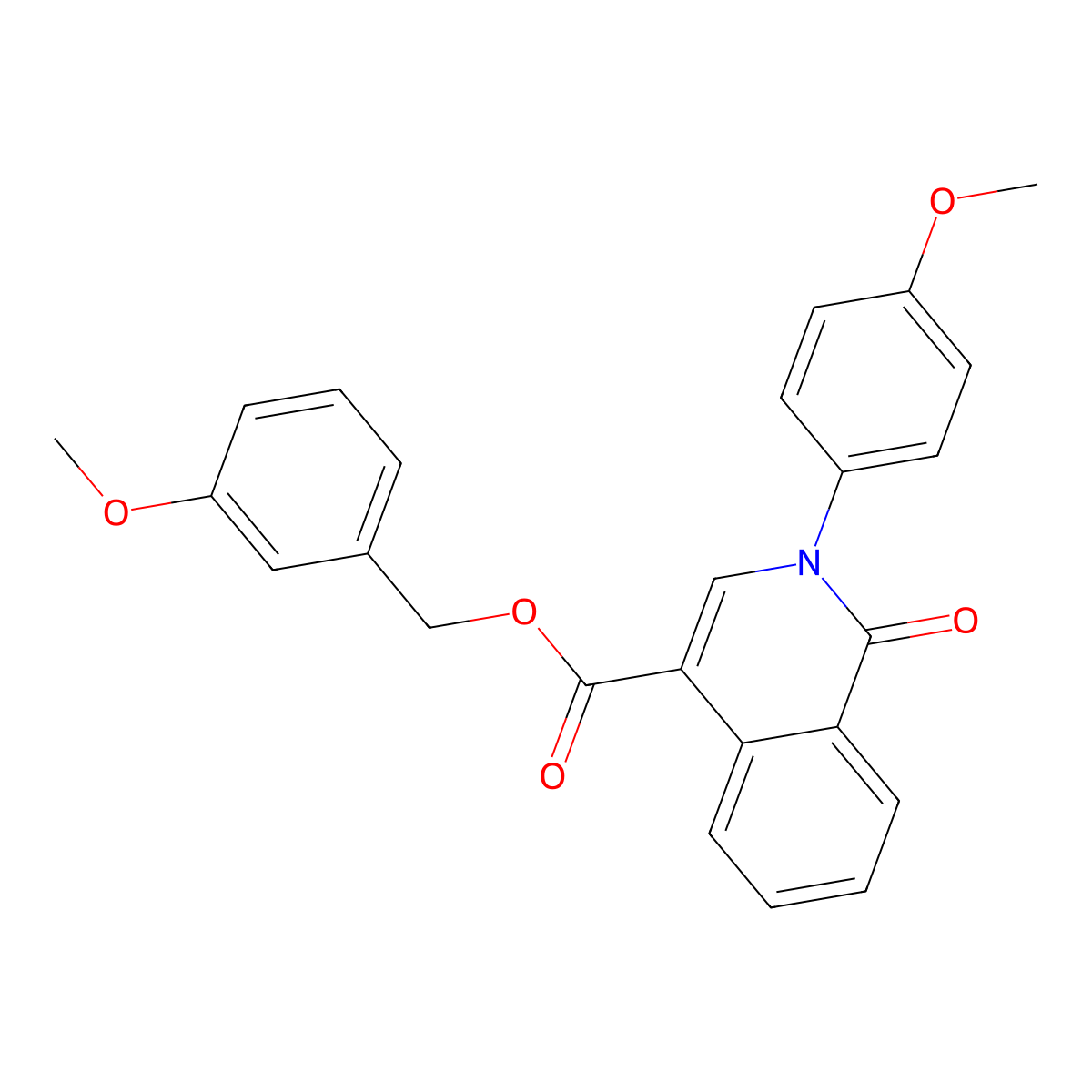 3-Methoxybenzyl 2-(4-methoxyphenyl)-1-oxo-1,2-dihydroisoquinoline-4-carboxylate molecular structure, CAS 1029776-27-9