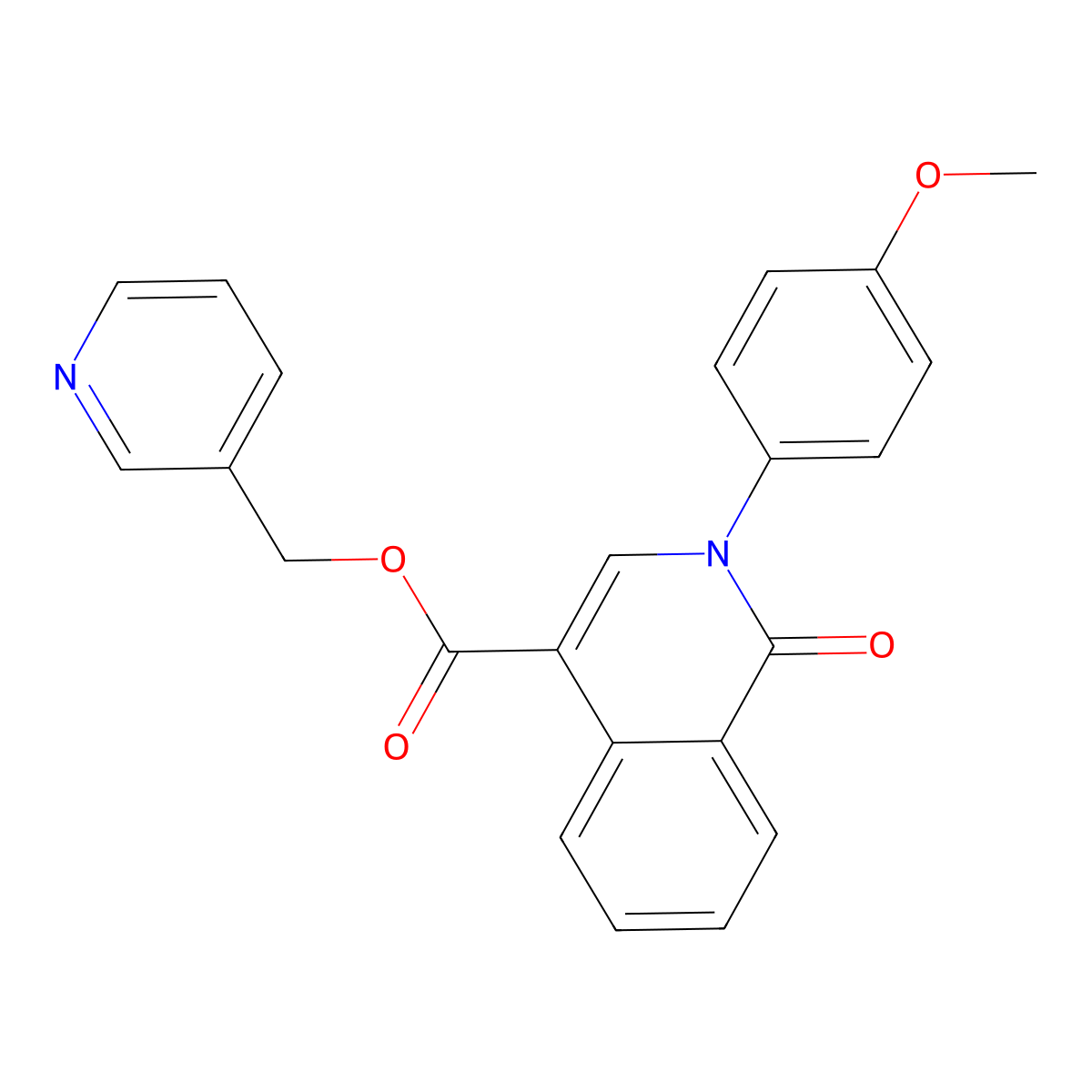 (Pyridin-3-yl)methyl 2-(4-methoxyphenyl)-1-oxo-1,2-dihydroisoquinoline-4-carboxylate molecular structure, CAS 1029776-30-4