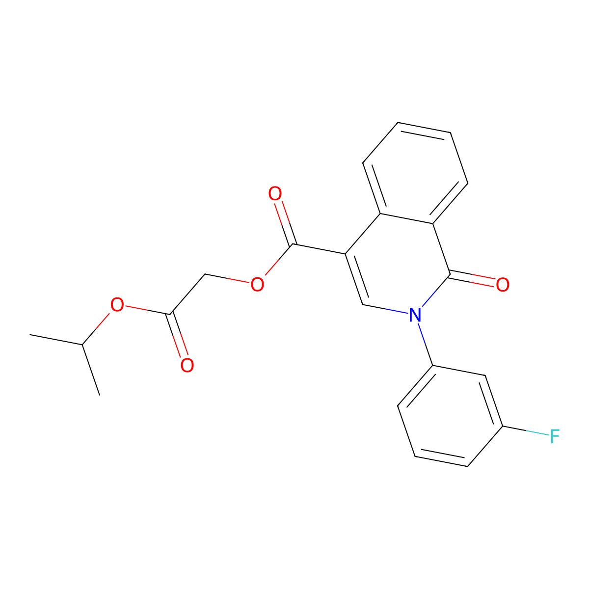 2-Isopropoxy-2-oxoethyl 2-(3-fluorophenyl)-1-oxo-1,2-dihydroisoquinoline-4-carboxylate molecular structure, CAS 1029776-45-1