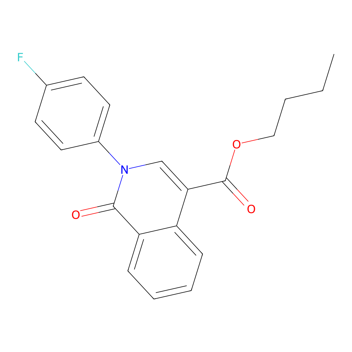 Butyl 2-(4-fluorophenyl)-1-oxo-1,2-dihydroisoquinoline-4-carboxylate molecular structure, CAS 1029776-51-9
