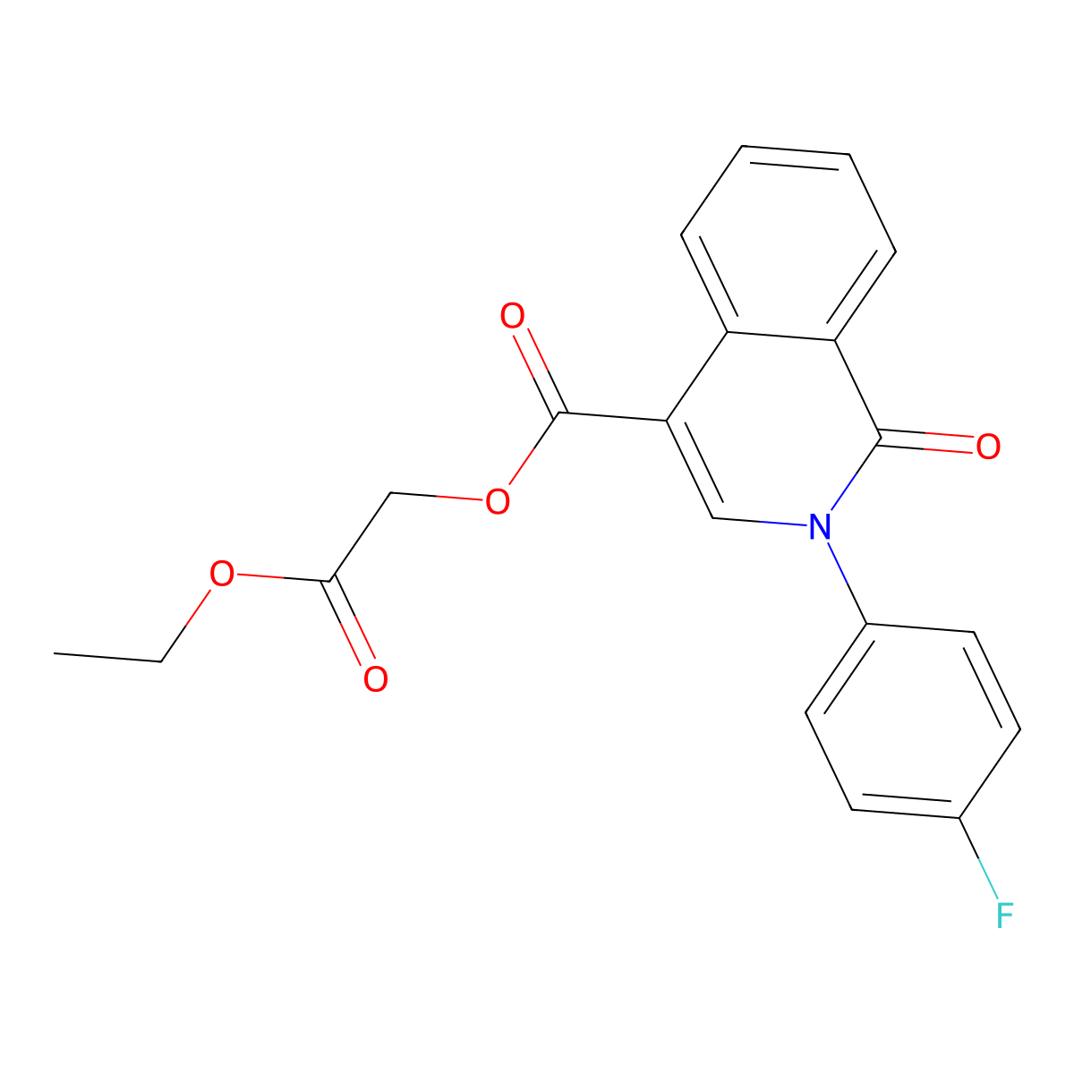 2-Ethoxy-2-oxoethyl 2-(4-fluorophenyl)-1-oxo-1,2-dihydroisoquinoline-4-carboxylate molecular structure, CAS 1029776-54-2