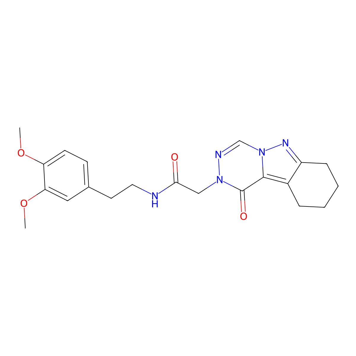 N-[2-(3,4-dimethoxyphenyl)ethyl]-2-{1-oxo-1H,2H,7H,8H,9H,10H-[1,2,4]triazino[4,5-b]indazol-2-yl}acetamide molecular structure, CAS 1029783-13-8