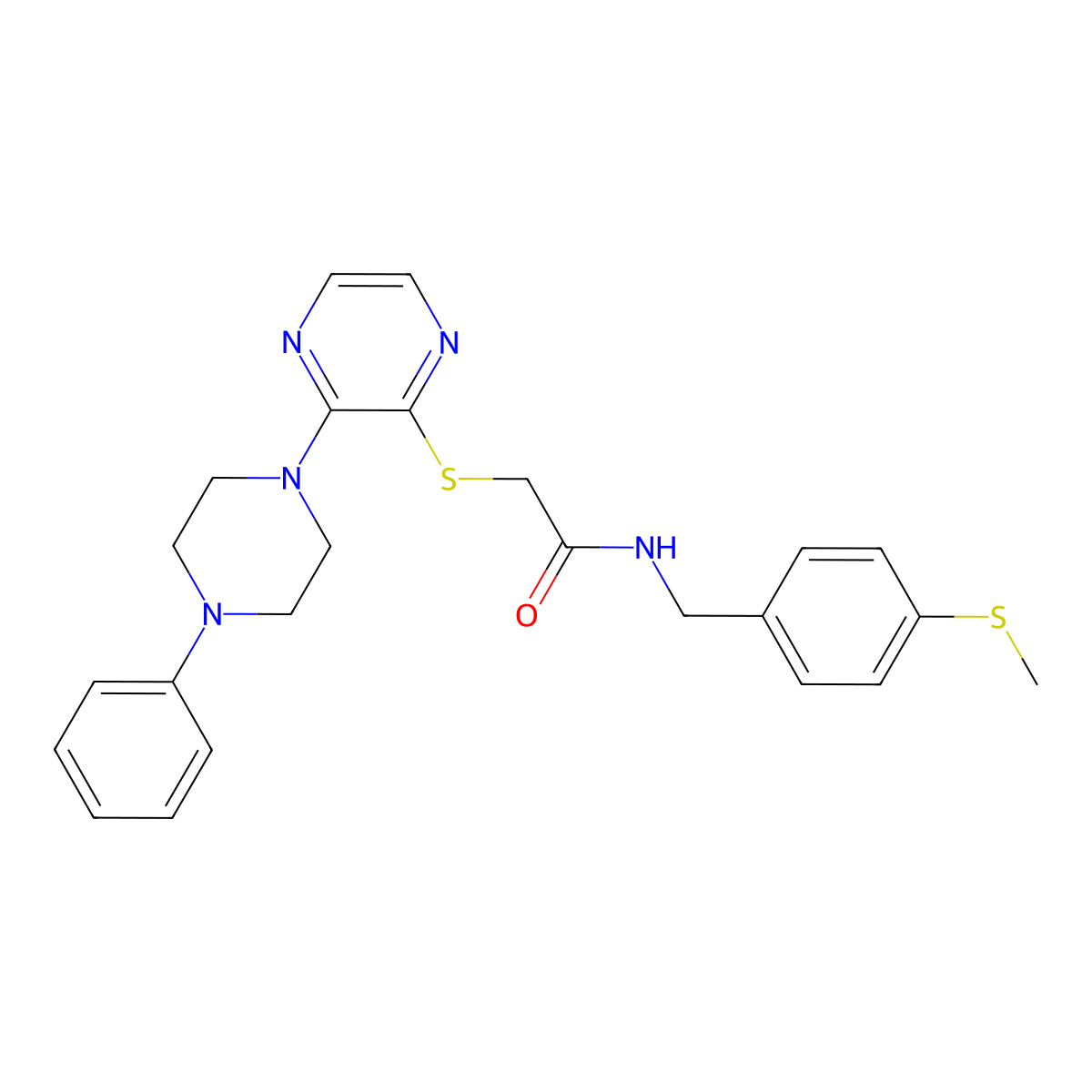 N-{[4-(methylsulfanyl)phenyl]methyl}-2-{[3-(4-phenylpiperazin-1-yl)pyrazin-2-yl]sulfanyl}acetamide molecular structure, CAS 1029783-18-3
