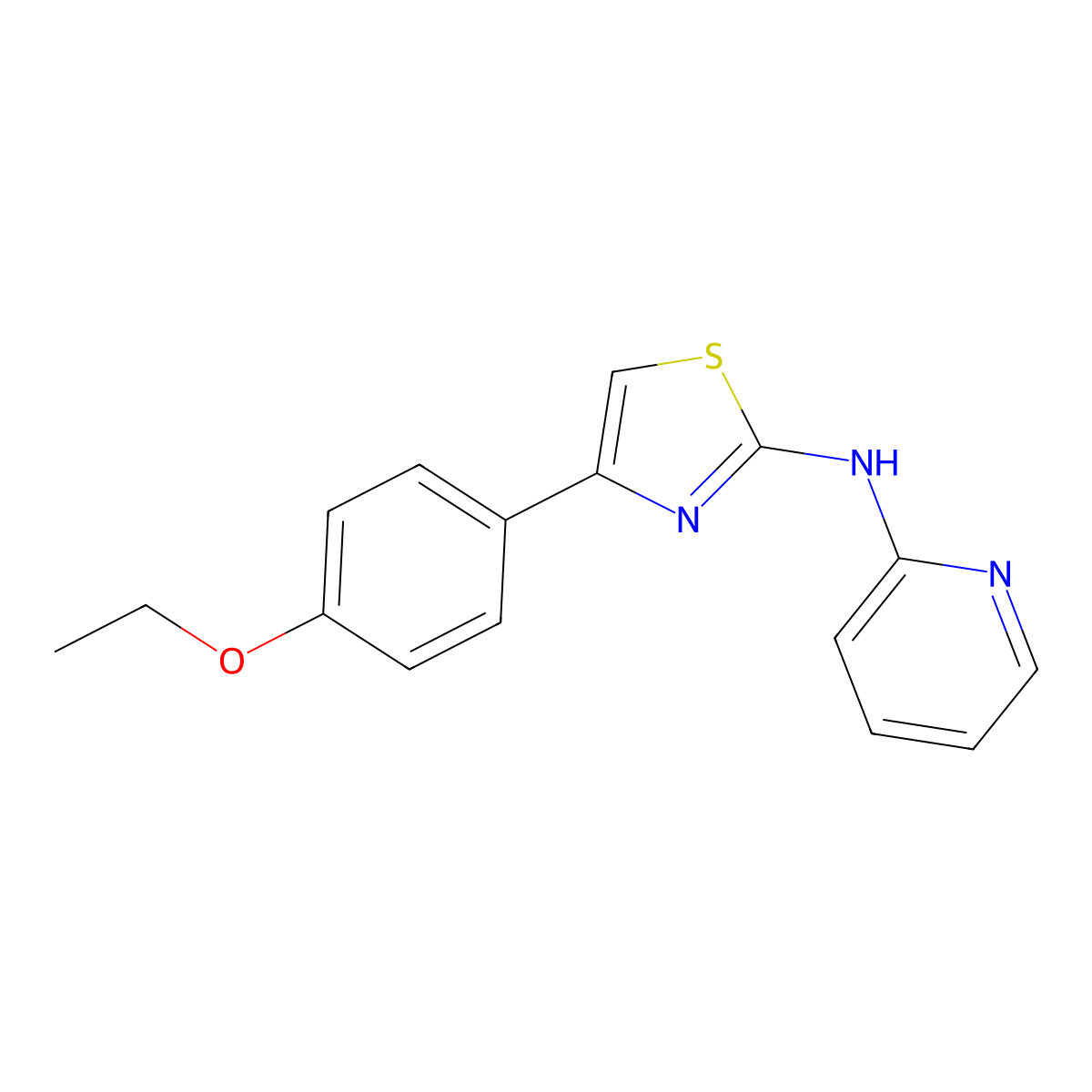 N-[4-(4-ethoxyphenyl)-1,3-thiazol-2-yl]pyridin-2-amine molecular structure, CAS 1029783-80-9