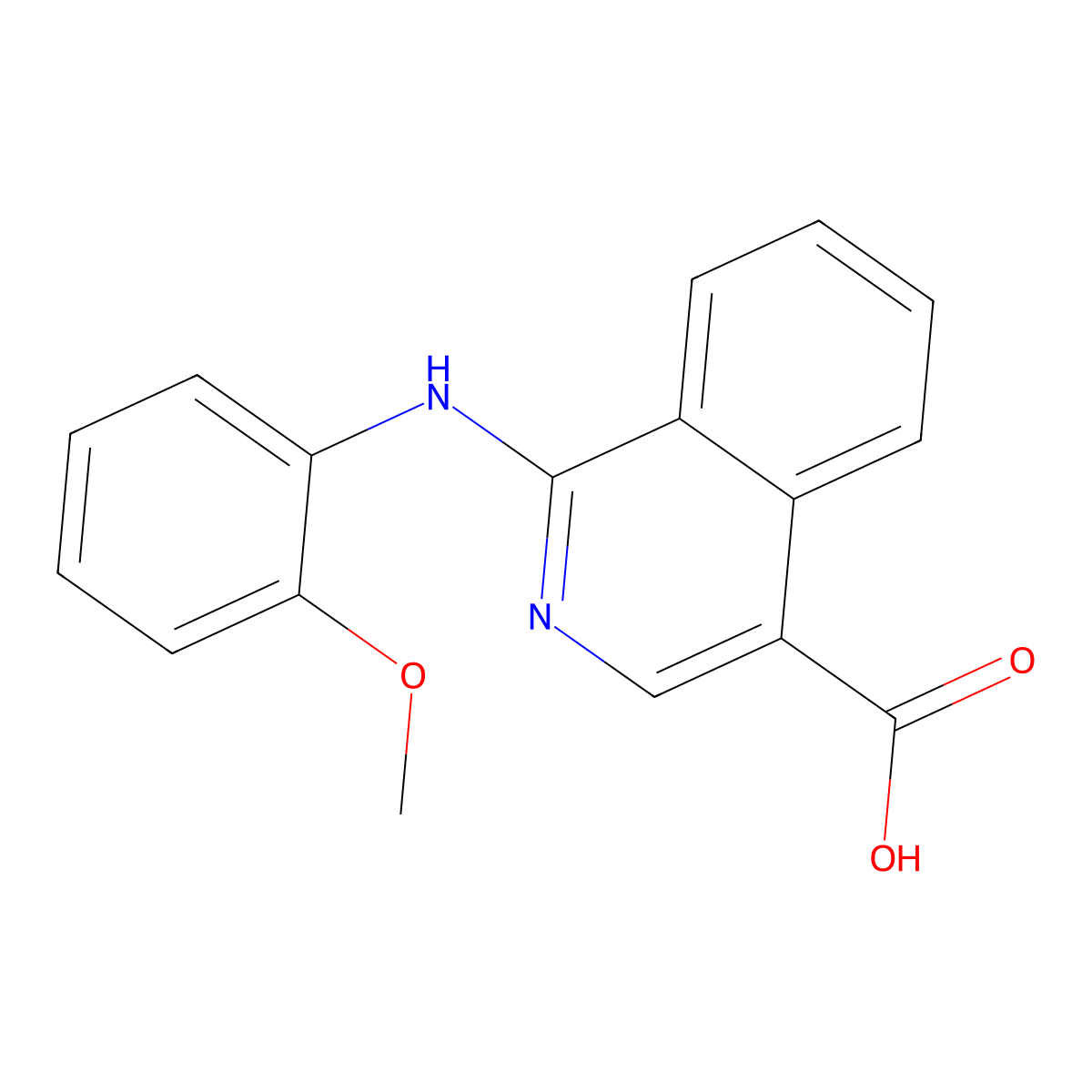 1-[(2-Methoxyphenyl)amino]isoquinoline-4-carboxylic acid molecular structure, CAS 1029784-65-3