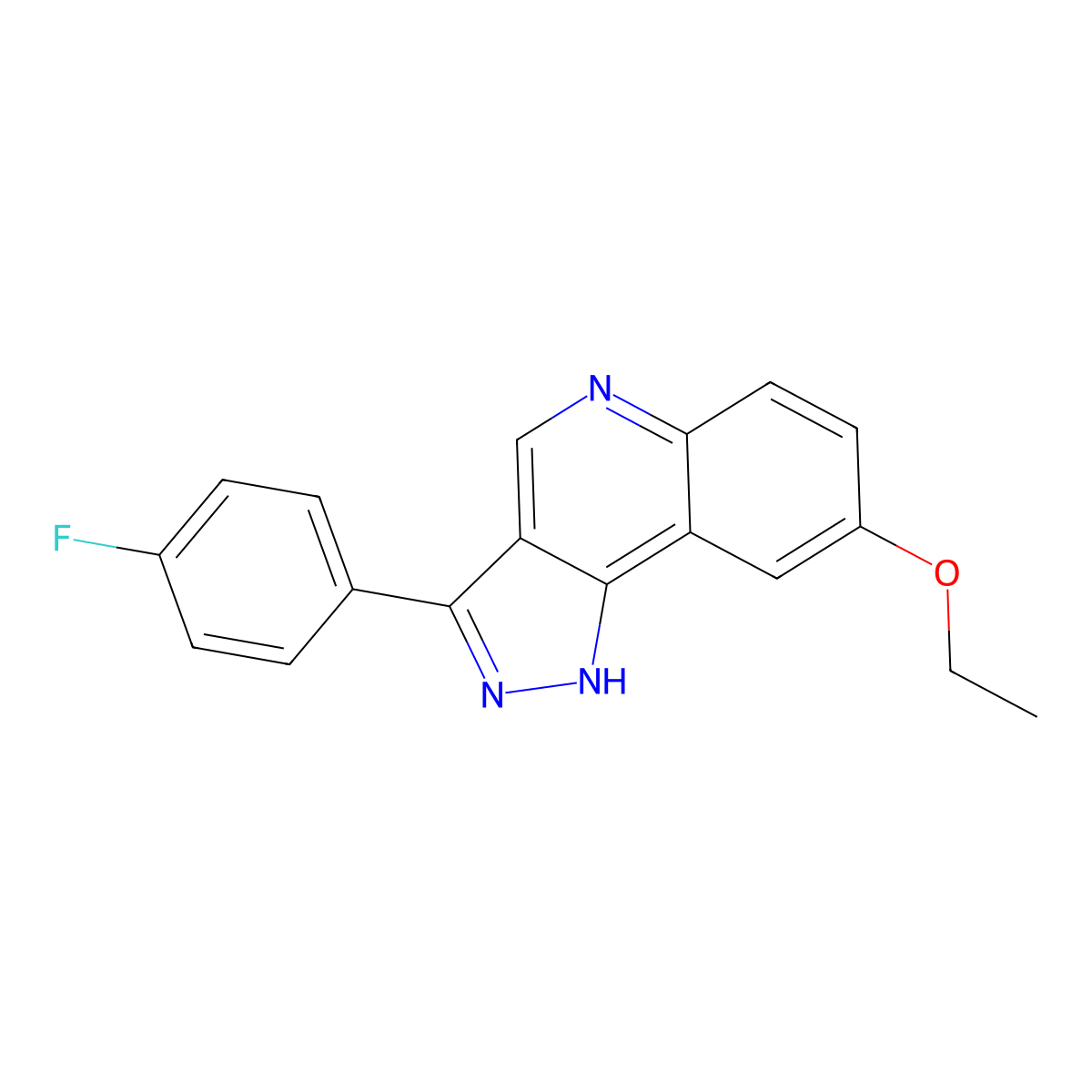 8-ethoxy-3-(4-fluorophenyl)-1H-pyrazolo[4,3-c]quinoline molecular structure, CAS 1029784-86-8