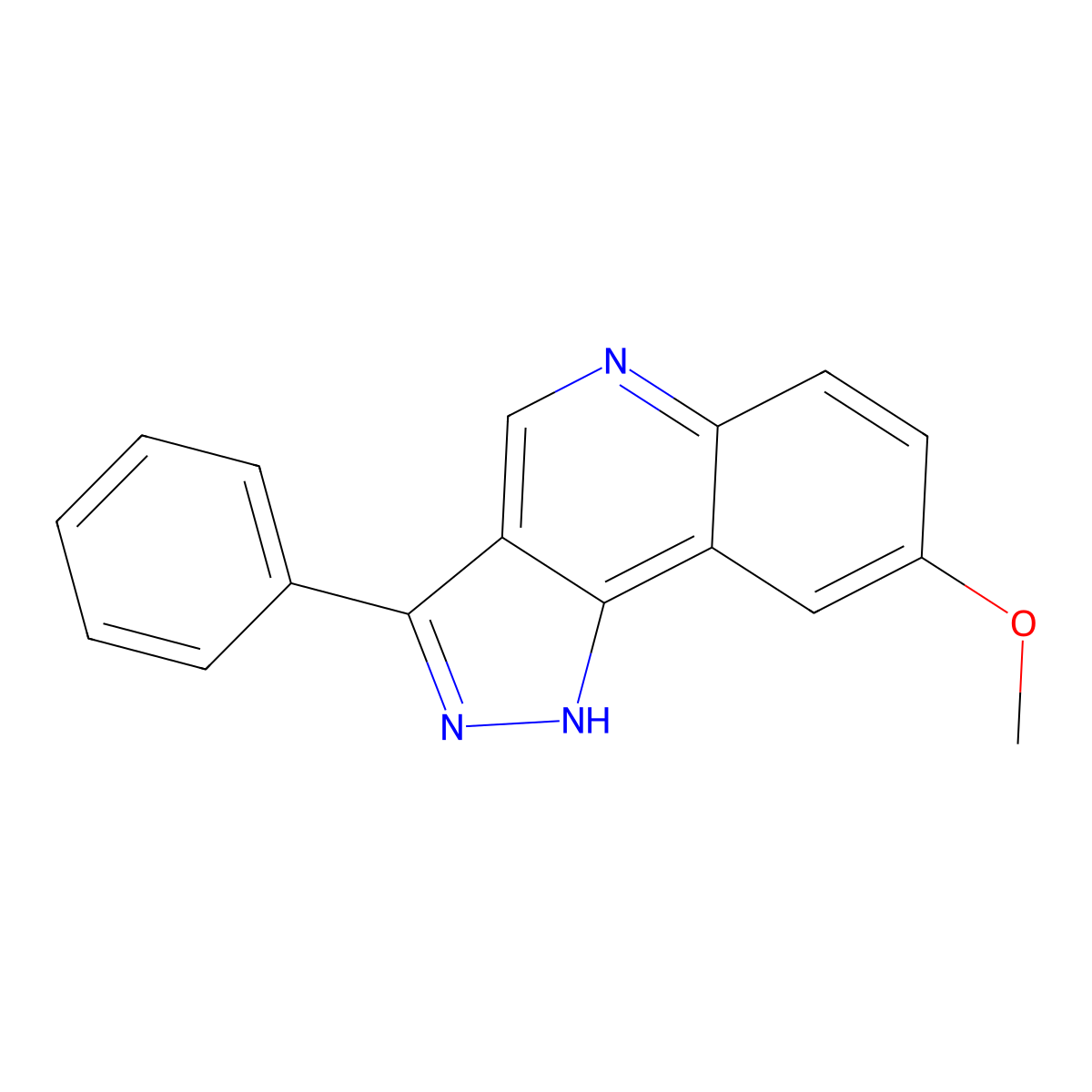 8-methoxy-3-phenyl-1H-pyrazolo[4,3-c]quinoline molecular structure, CAS 1029784-89-1