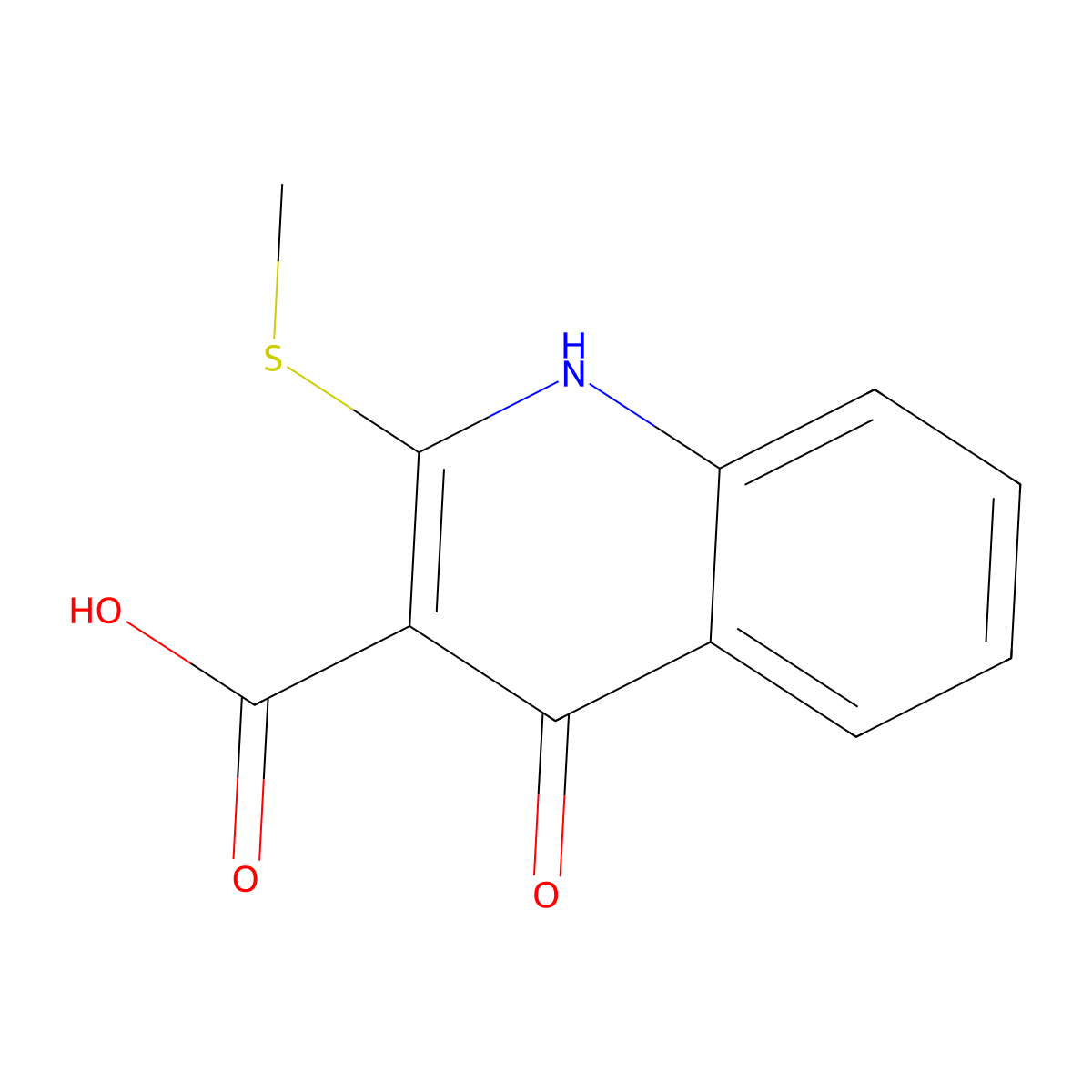 4-Hydroxy-2-(methylsulfanyl)quinoline-3-carboxylic acid molecular structure, CAS 1029785-01-0