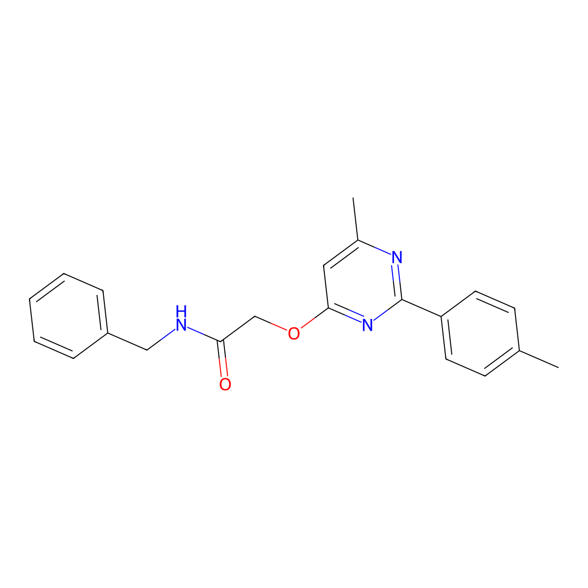 N-benzyl-2-{[6-methyl-2-(4-methylphenyl)pyrimidin-4-yl]oxy}acetamide molecular structure, CAS 1029790-52-0
