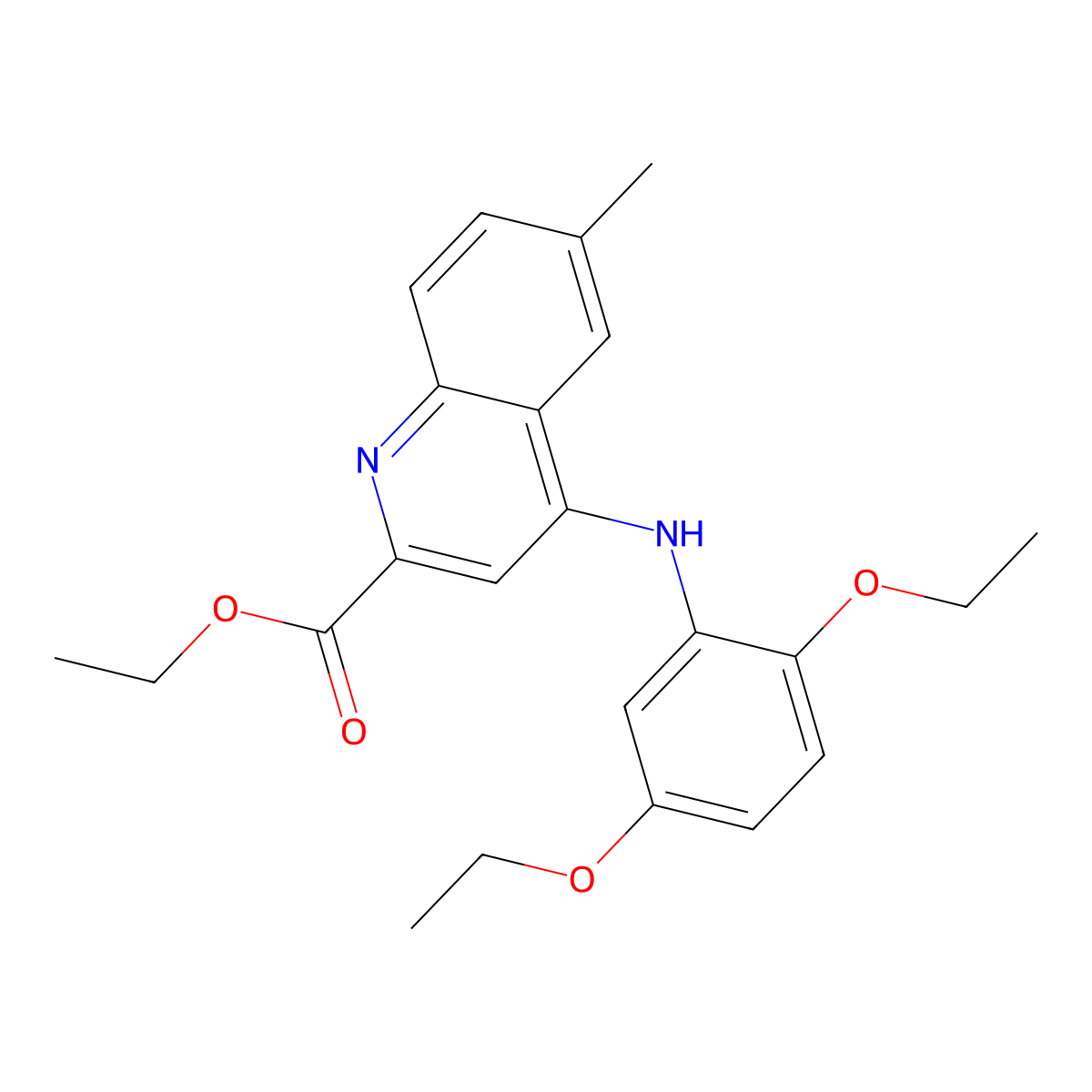 Ethyl 4-[(2,5-diethoxyphenyl)amino]-6-methylquinoline-2-carboxylate molecular structure, CAS 1029790-85-9