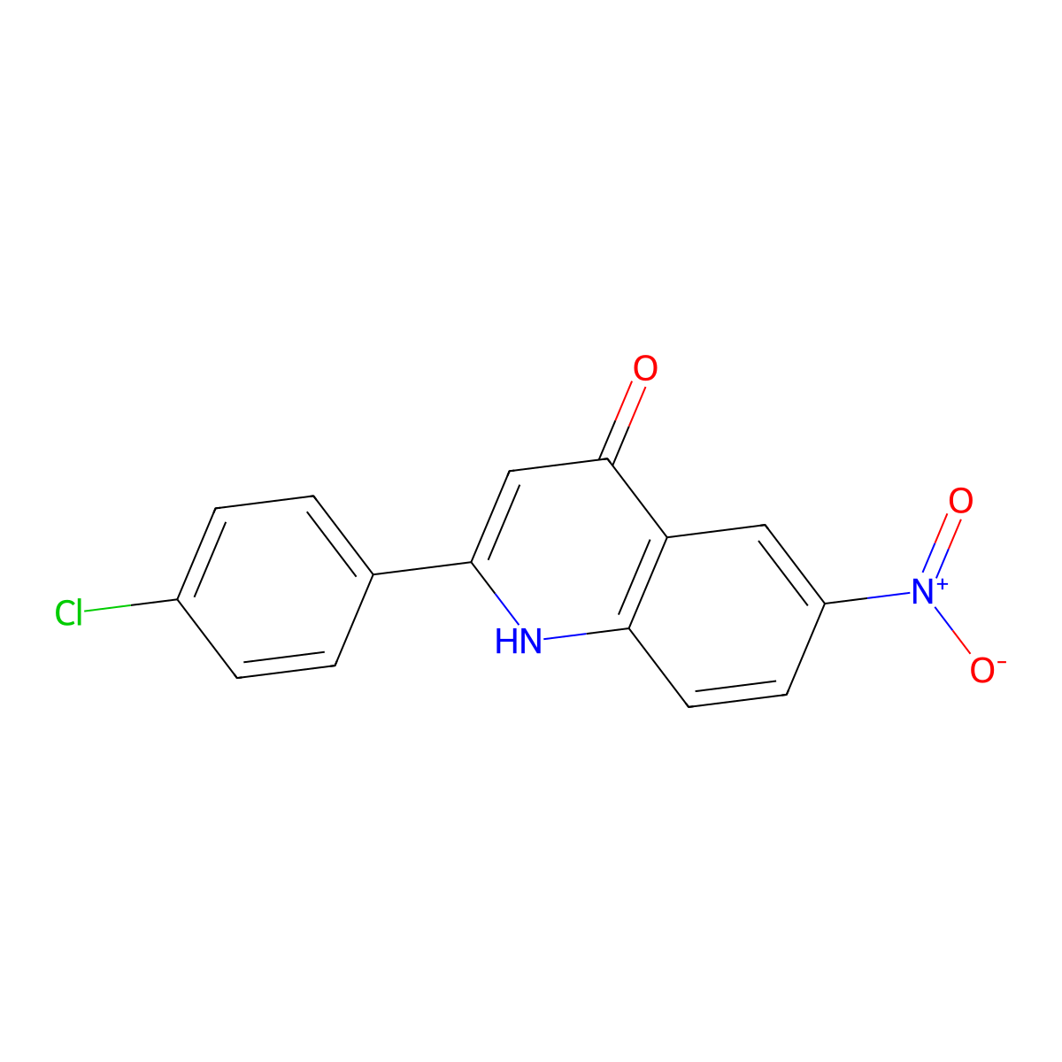 2-(4-Chlorophenyl)-6-nitroquinolin-4-ol molecular structure, CAS 1029791-10-3