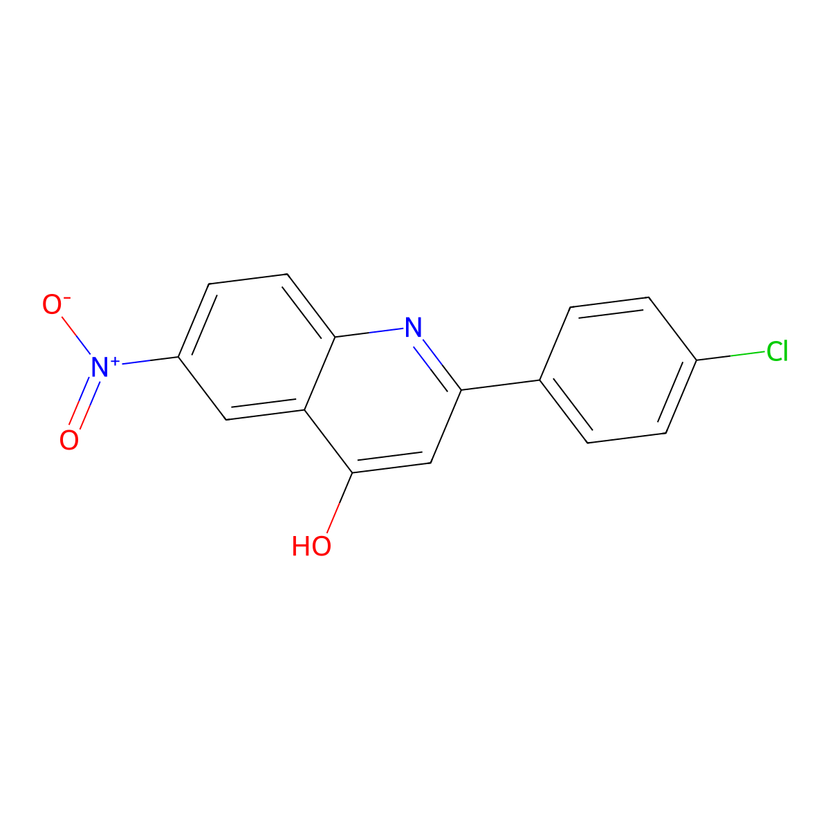 2-(4-Chlorophenyl)-6-nitroquinolin-4-ol molecular structure, CAS 1029791-10-3