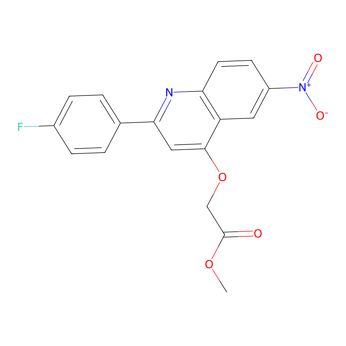 Methyl 2-{[2-(4-fluorophenyl)-6-nitroquinolin-4-YL]oxy}acetate molecular structure, CAS 1029791-48-7