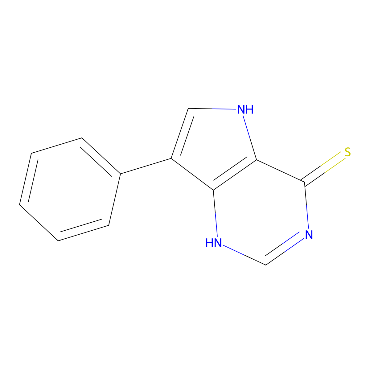 7-phenyl-3,5-dihydro-4H-pyrrolo[3,2-d]pyrimidine-4-thione molecular structure, CAS 1029792-27-5
