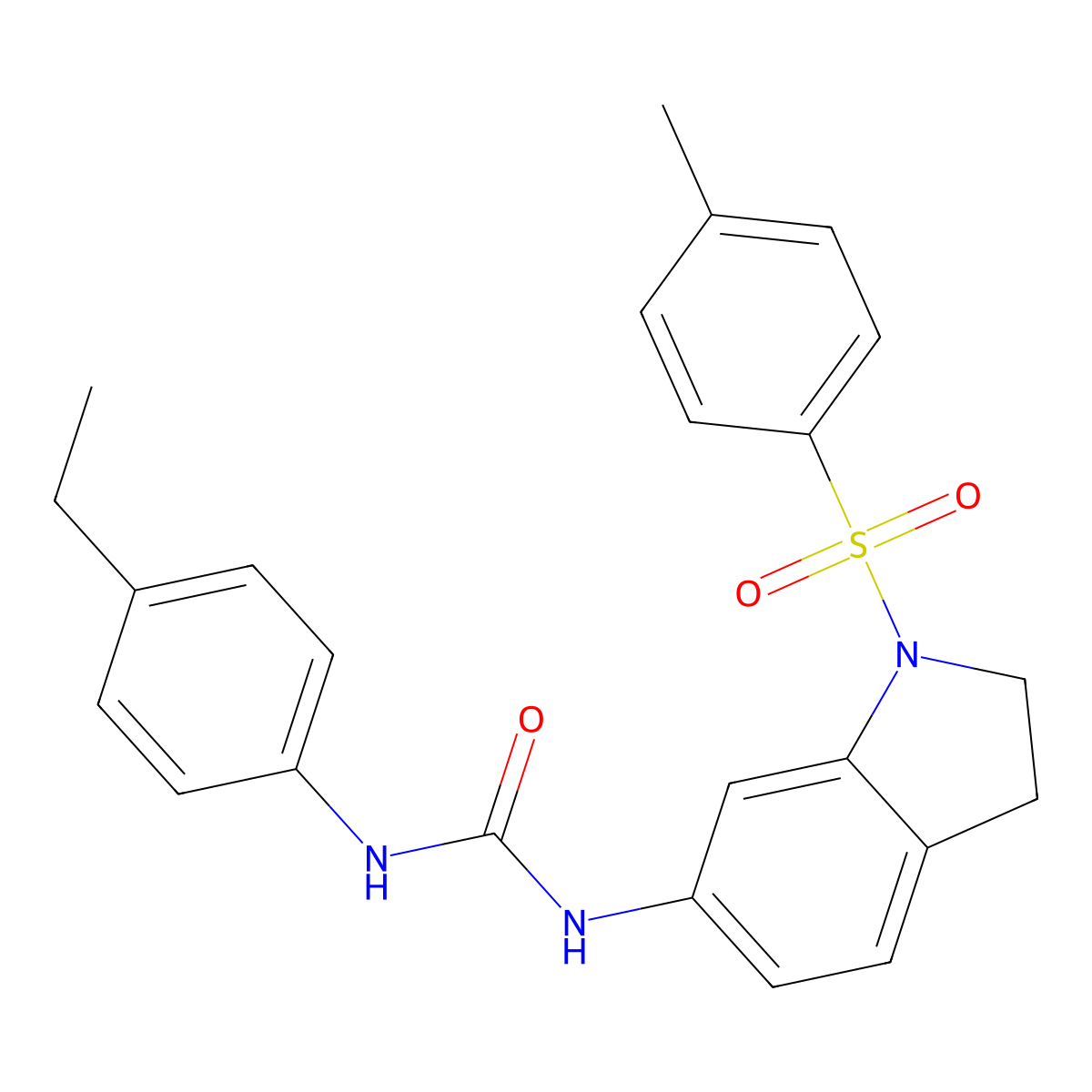 1-(4-Ethylphenyl)-3-[1-(4-methylphenyl)sulfonyl-2,3-dihydroindol-6-yl]urea molecular structure, CAS 1029792-95-7