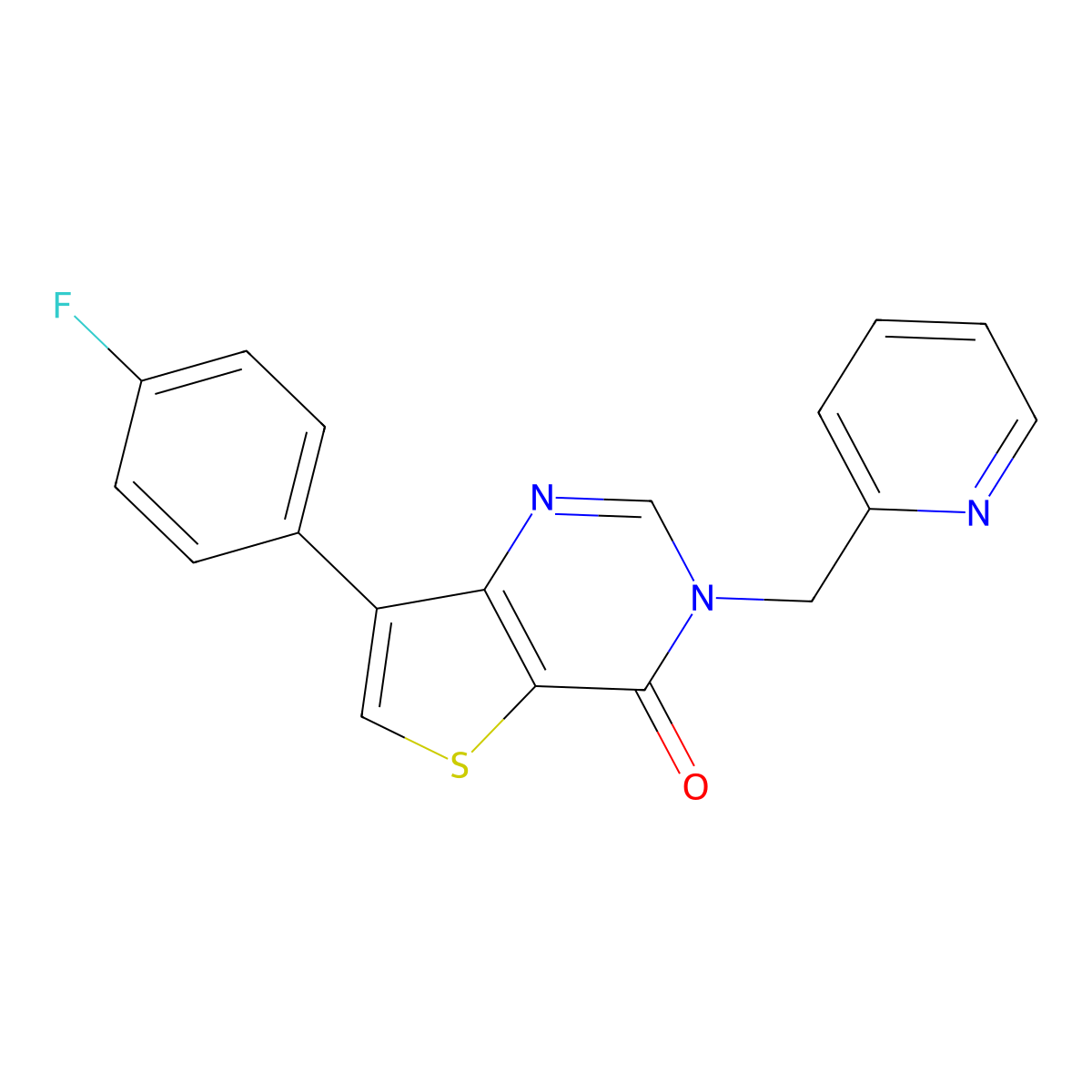 7-(4-fluorophenyl)-3-(pyridin-2-ylmethyl)thieno[3,2-d]pyrimidin-4(3H)-one molecular structure, CAS 1029794-96-4