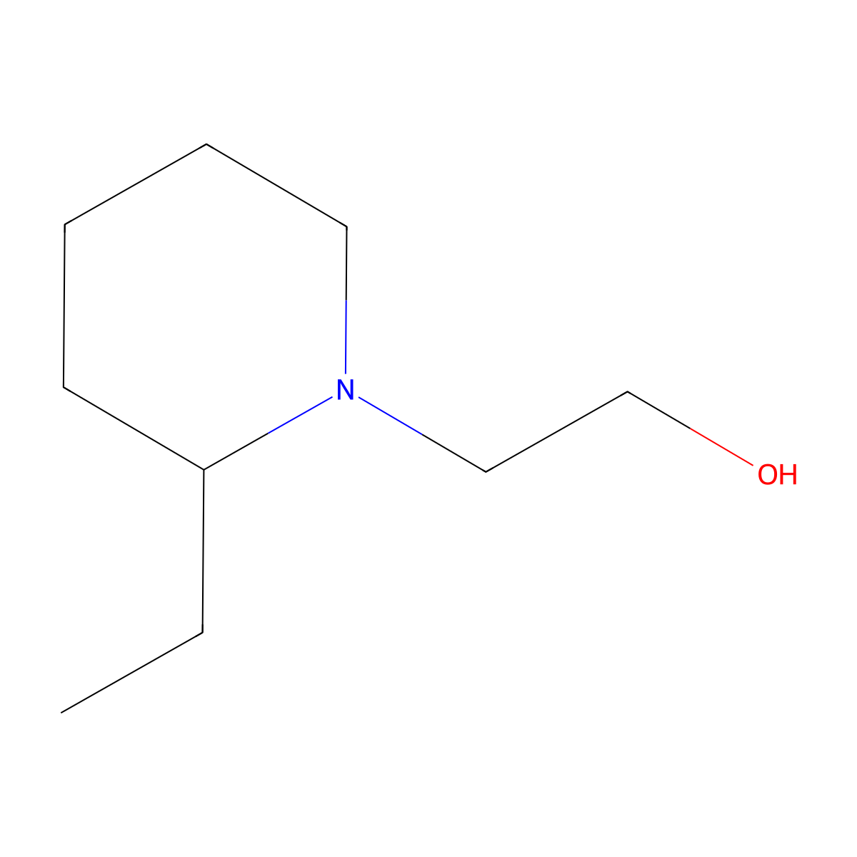 2-(2-Ethylpiperidin-1-yl)ethan-1-ol molecular structure, CAS 10298-13-2