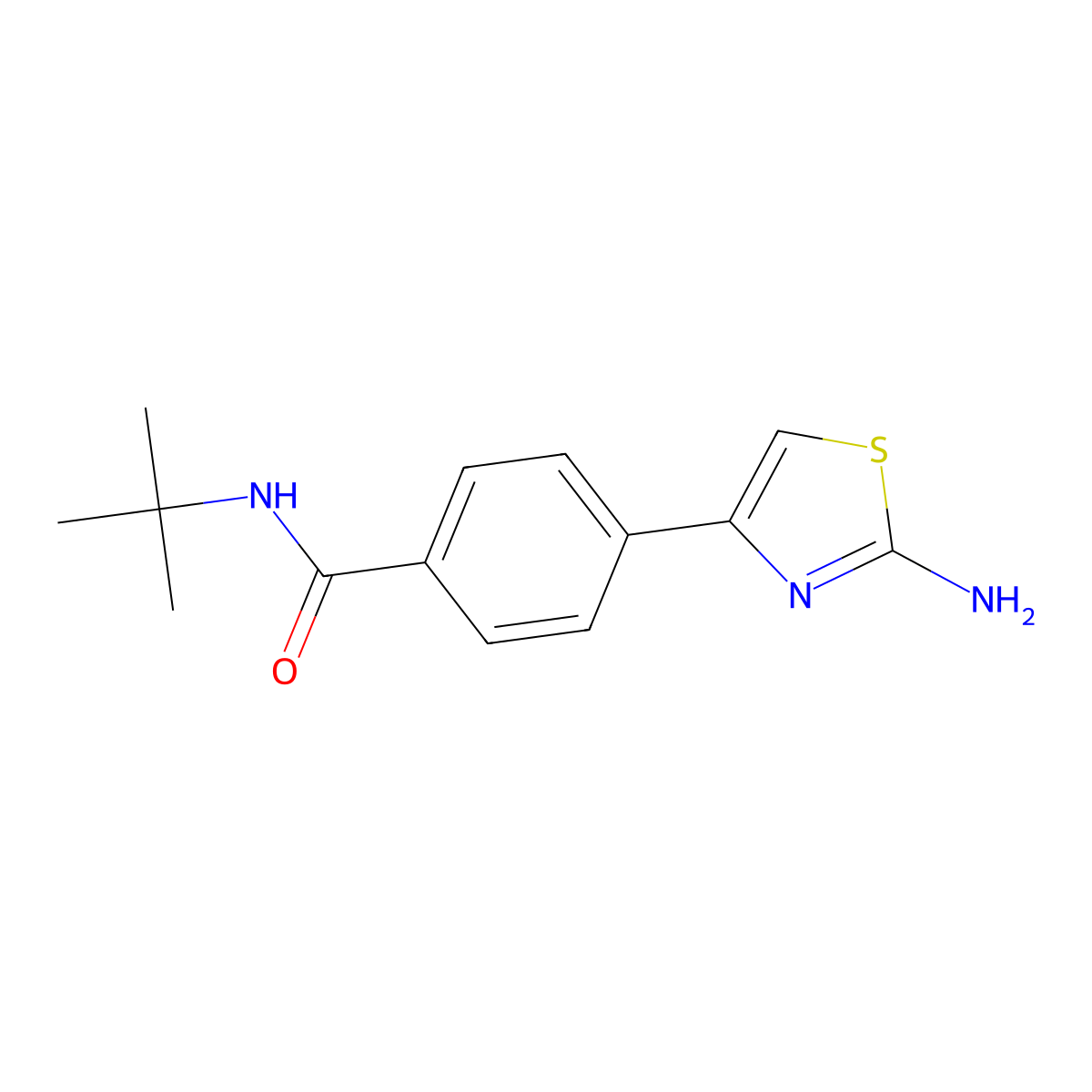 4-(2-Amino-4-thiazolyl)-N-(1,1-dimethylethyl)benzamide molecular structure, CAS 1029800-24-5