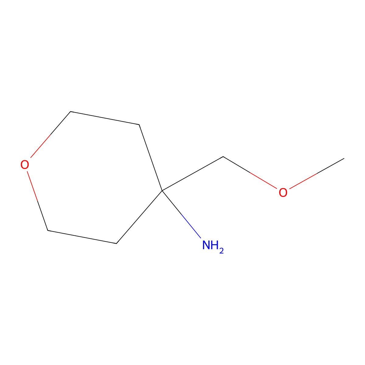 Tetrahydro-4-(methoxymethyl)-2H-pyran-4-amine molecular structure, CAS 1029805-91-1