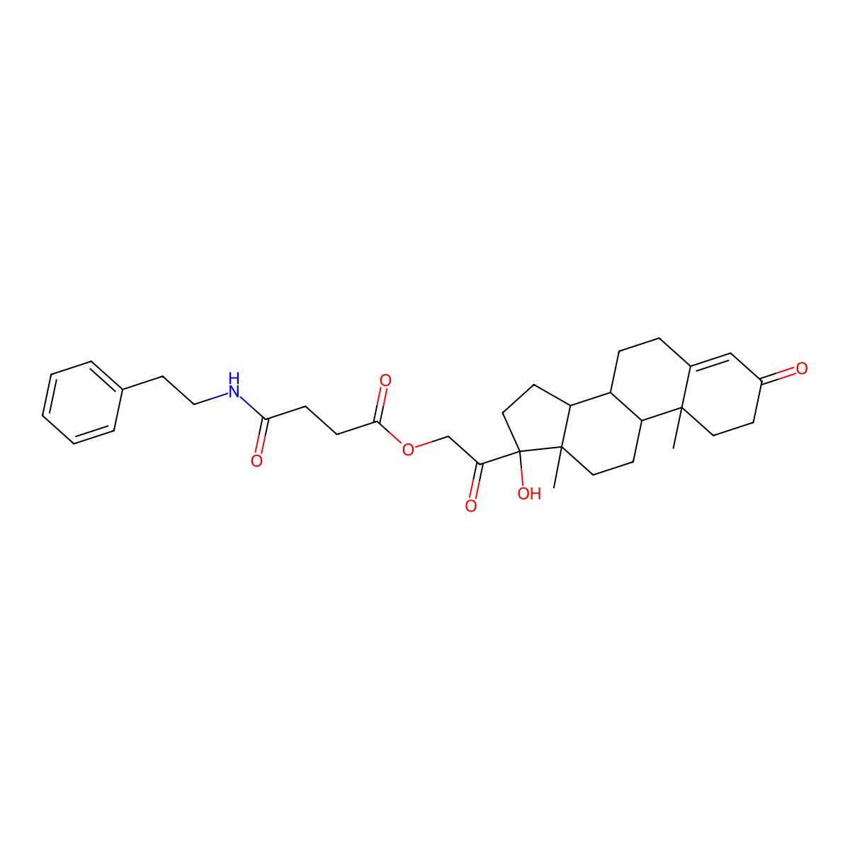 17-Hydroxy-3,20-dioxopregn-4-en-21-yl 4-oxo-4-[(2-phenylethyl)amino]butanoate molecular structure, CAS 1029873-19-5