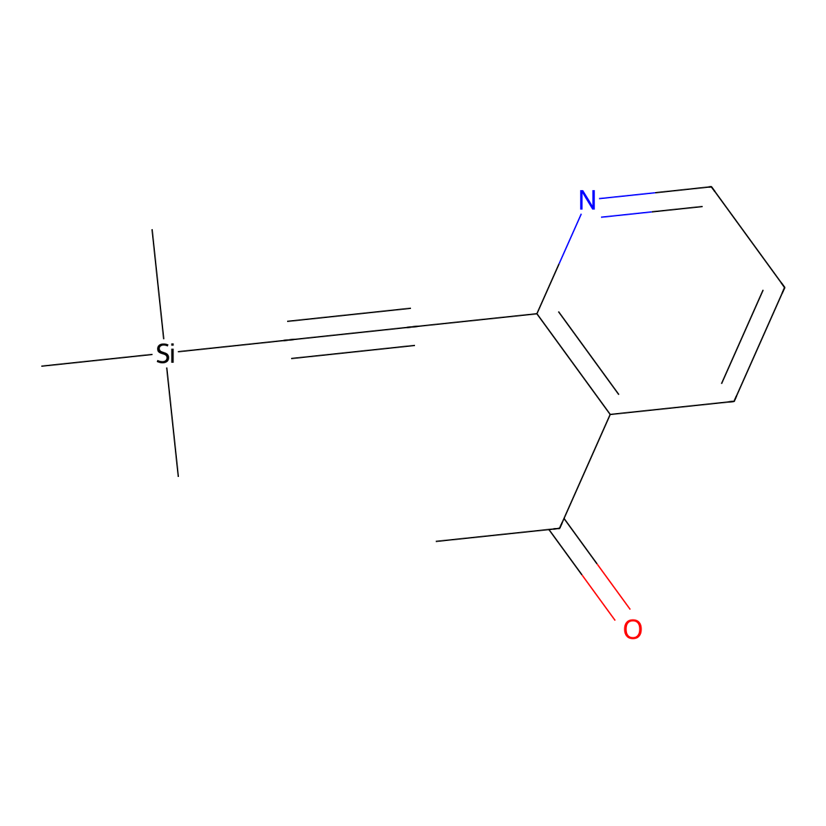 1-(2-((Trimethylsilyl)ethynyl)pyridin-3-yl)ethan-1-one molecular structure, CAS 1029882-94-7