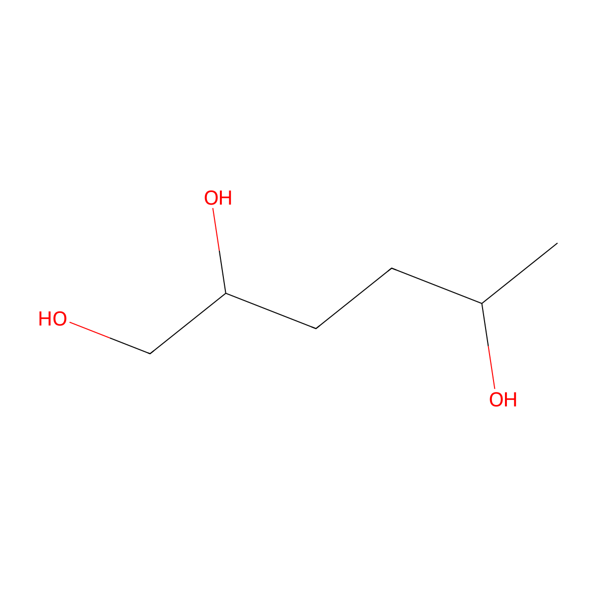 1,2,5-Hexanetriol molecular structure, CAS 10299-30-6
