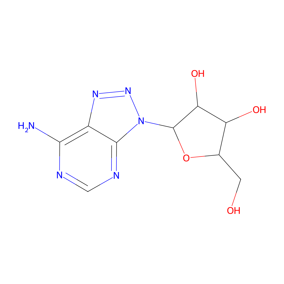 8-Azaadenosine molecular structure, CAS 10299-44-2