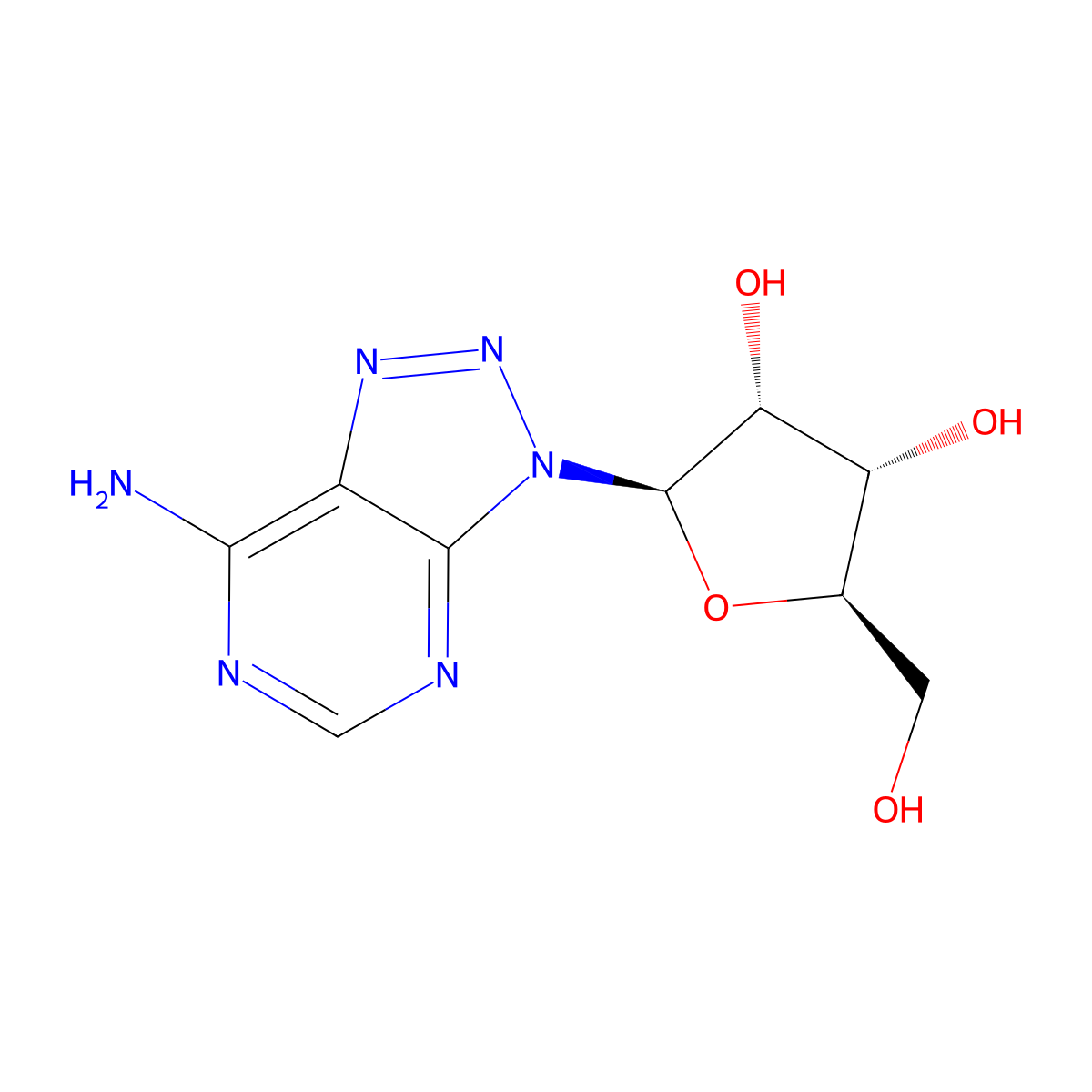 8-Azaadenosine molecular structure, CAS 10299-44-2