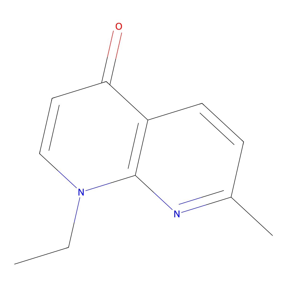 1-Ethyl-1,4-dihydro-7-methyl-4-oxo-1,8-naphthyridine molecular structure, CAS 10299-49-7