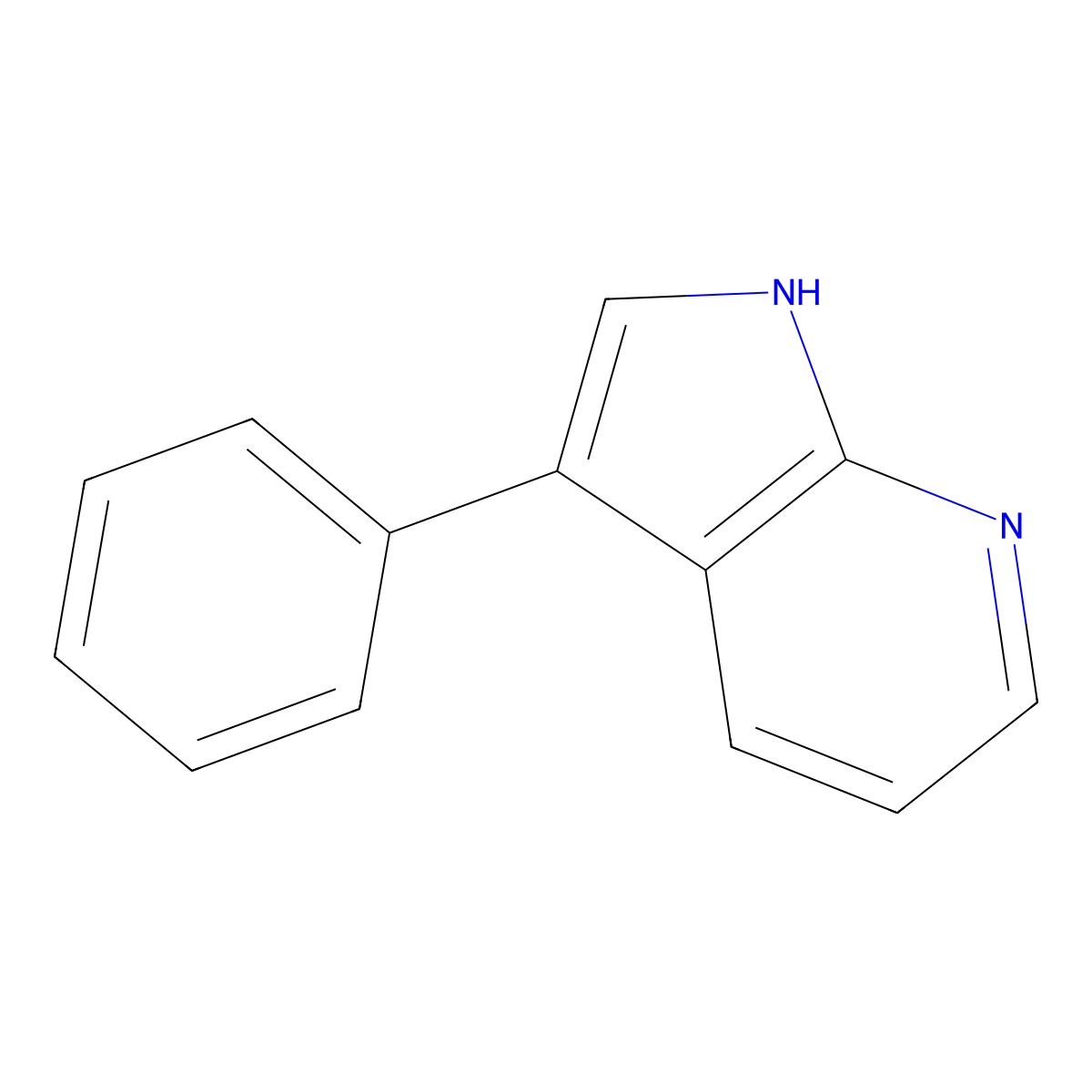 3-phenyl-1H-pyrrolo[2,3-b]pyridine molecular structure, CAS 10299-55-5