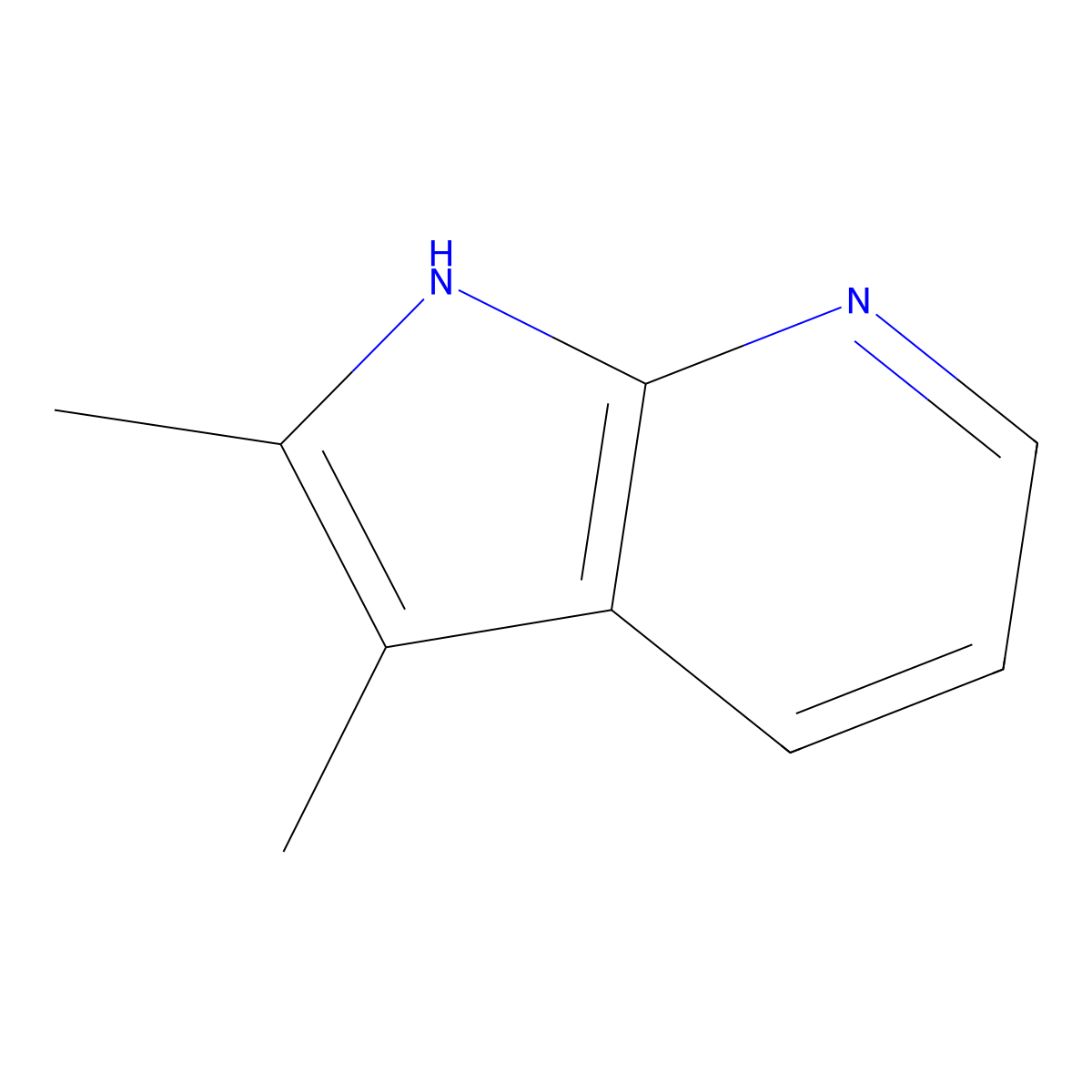 2,3-Dimethyl-1H-pyrrolo[2,3-b]pyridine molecular structure, CAS 10299-69-1