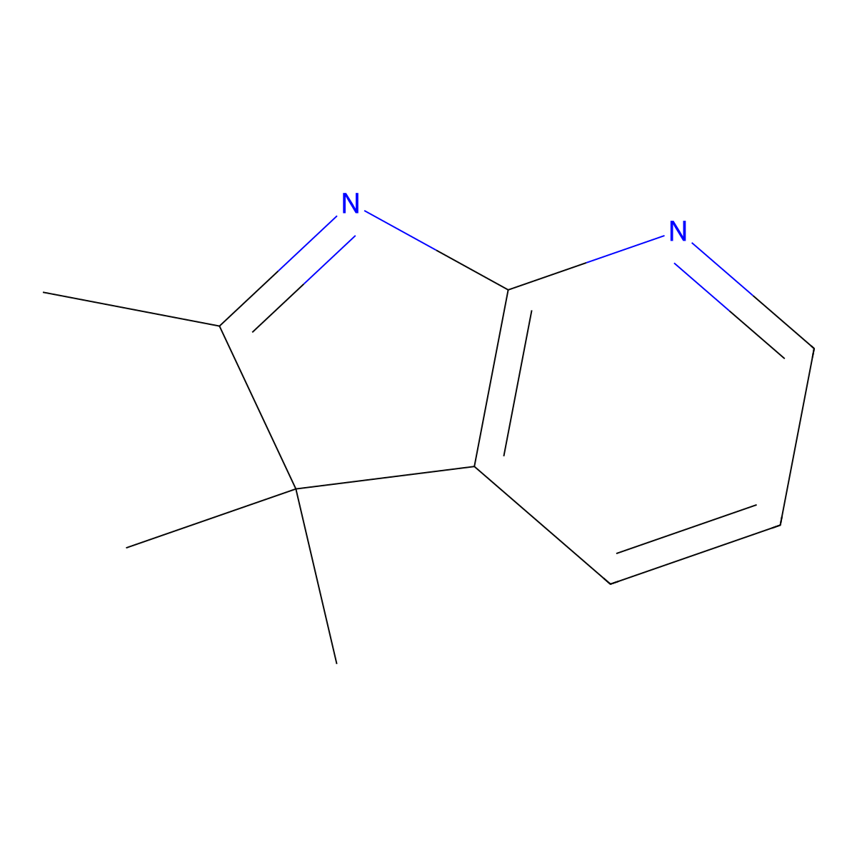 2,3,3-Trimethyl-3H-pyrrolo[2,3-b]pyridine molecular structure, CAS 10299-70-4