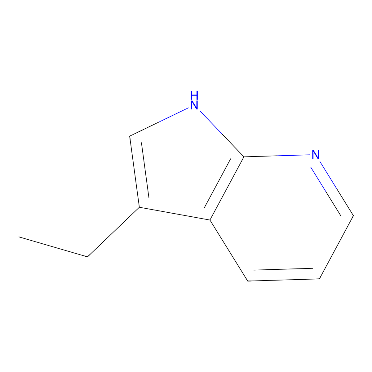 3-Ethyl-1H-pyrrolo[2,3-b]pyridine molecular structure, CAS 10299-74-8