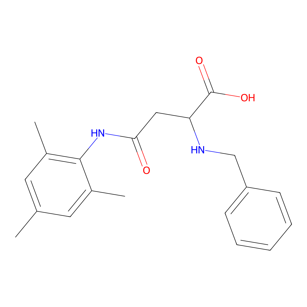 2-(Benzylamino)-4-(mesitylamino)-4-oxobutanoic acid molecular structure, CAS 1029938-31-5