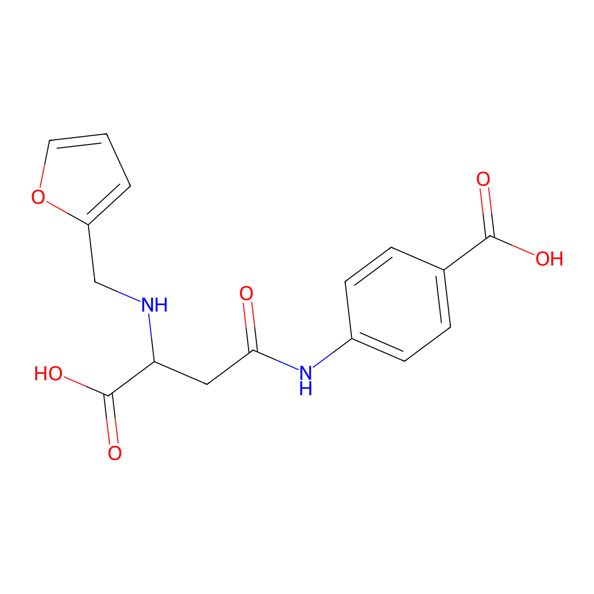 4-{3-Carboxy-3-[(2-furylmethyl)amino]propanoylamino}benzoic acid molecular structure, CAS 1029938-34-8