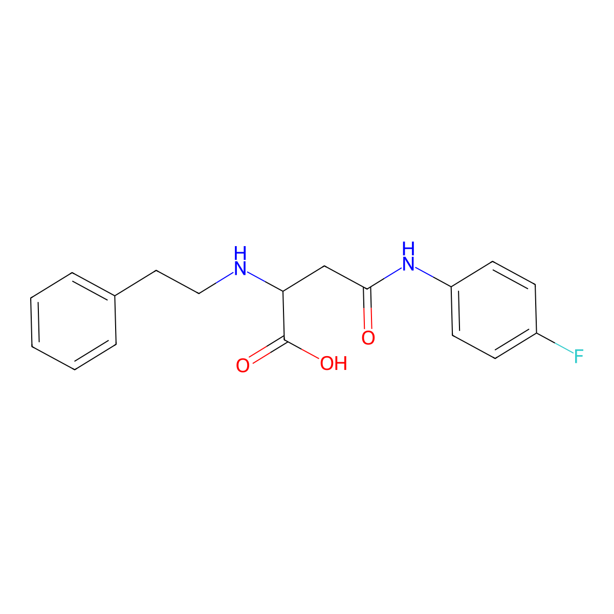 4-((4-Fluorophenyl)amino)-4-oxo-2-(phenethylamino)butanoic acid molecular structure, CAS 1029938-54-2