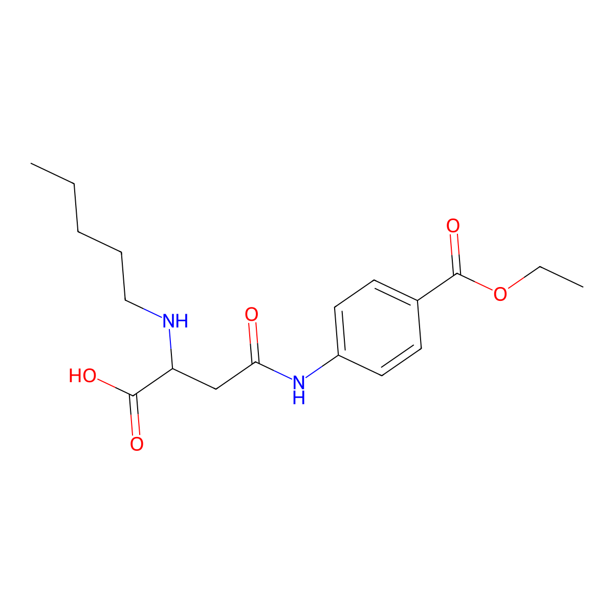 4-((4-(Ethoxycarbonyl)phenyl)amino)-4-oxo-2-(pentylamino)butanoic acid molecular structure, CAS 1029938-78-0