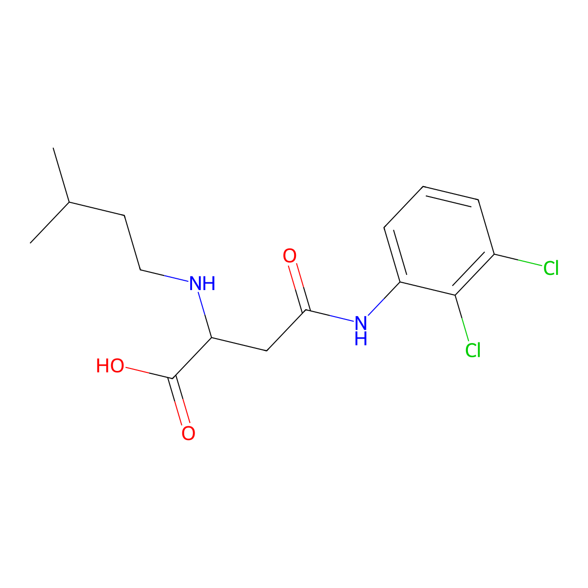 4-((2,3-Dichlorophenyl)amino)-2-(isopentylamino)-4-oxobutanoic acid molecular structure, CAS 1029938-79-1