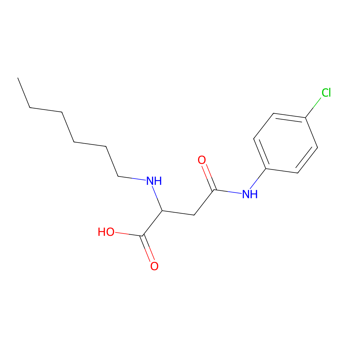 3-[(4-Chlorophenyl)carbamoyl]-2-(hexylamino)propanoic acid molecular structure, CAS 1029938-81-5