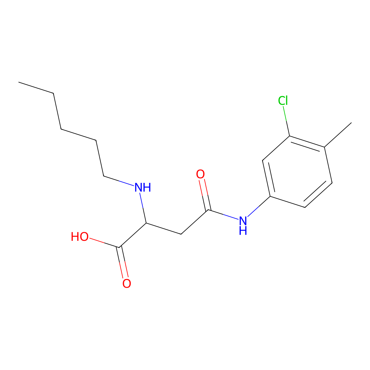 4-((3-Chloro-4-methylphenyl)amino)-4-oxo-2-(pentylamino)butanoic acid molecular structure, CAS 1029938-82-6