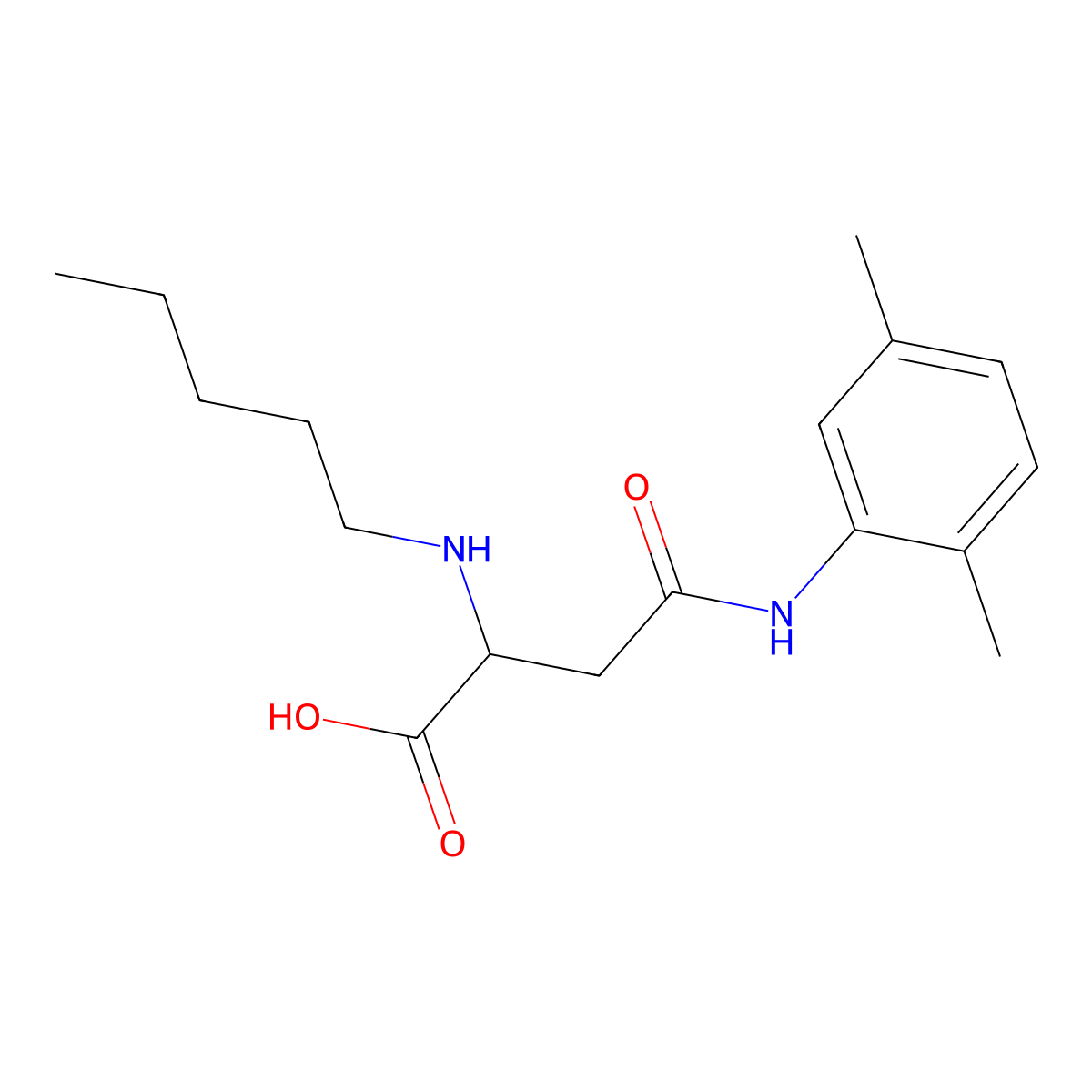 4-((2,5-Dimethylphenyl)amino)-4-oxo-2-(pentylamino)butanoic acid molecular structure, CAS 1029938-84-8