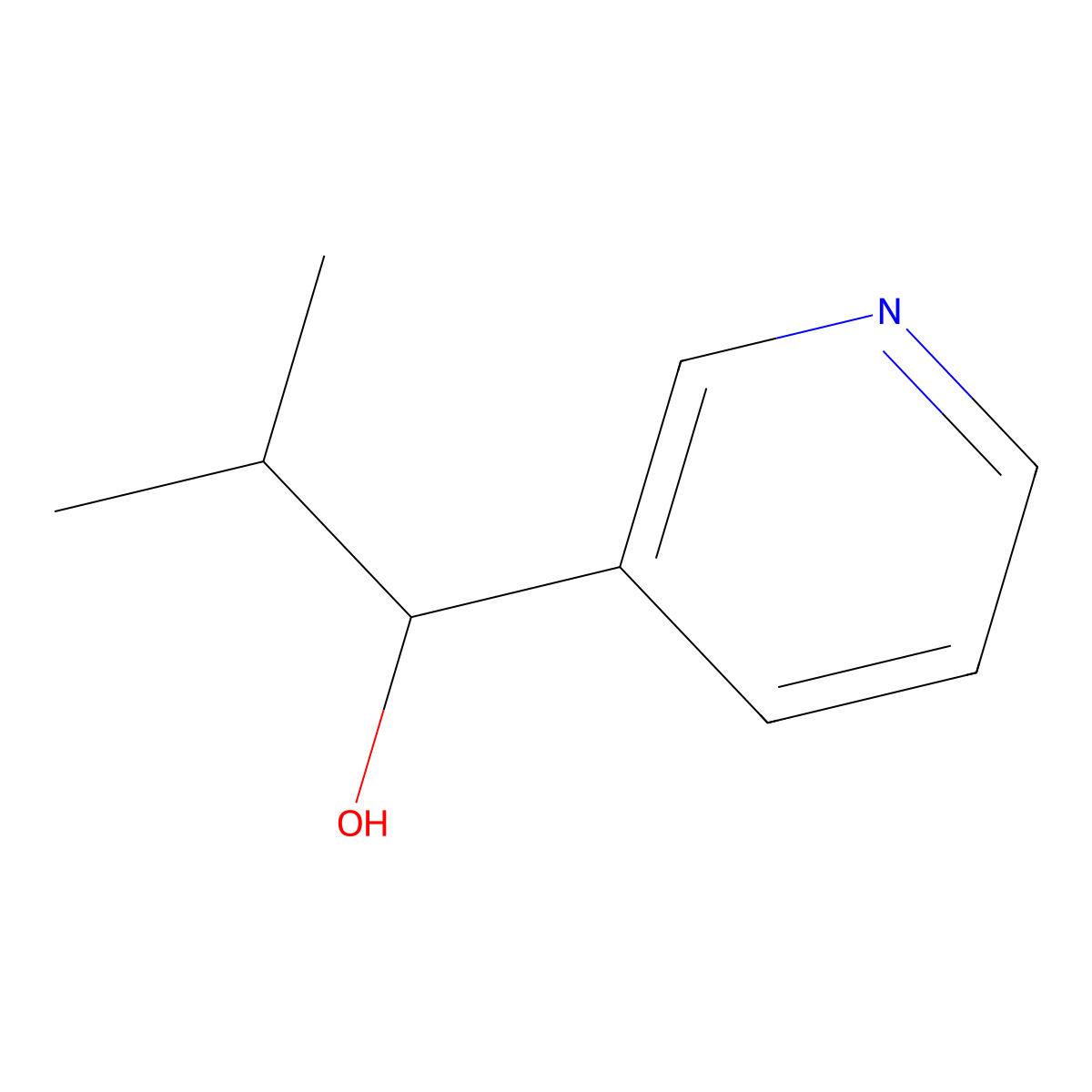 2-Methyl-1-(pyridin-3-yl)propan-1-ol molecular structure, CAS 102994-45-6