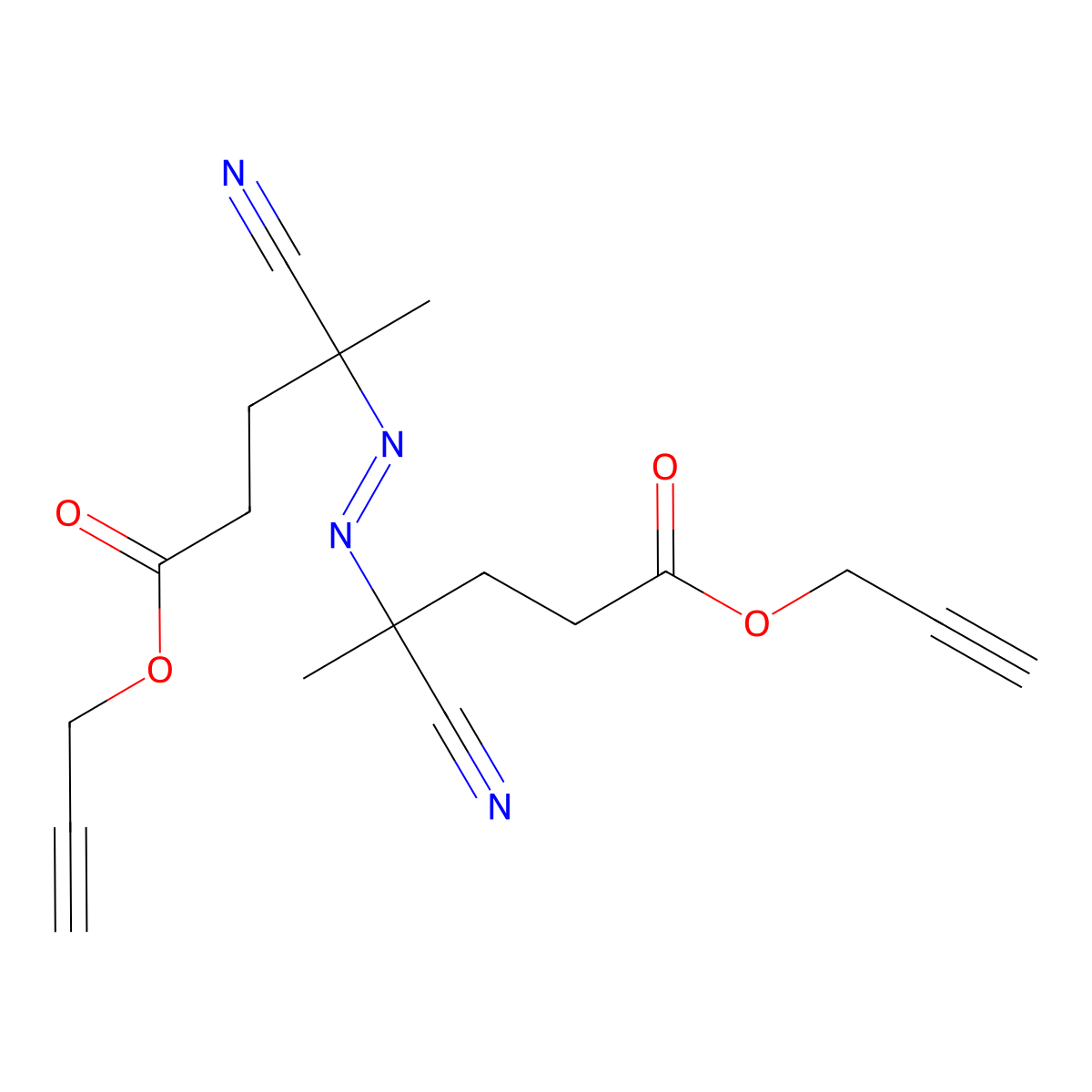 Di(prop-2-yn-1-yl) 4,4'-(diazene-1,2-diyl)bis(4-cyanopentanoate) molecular structure, CAS 1029945-77-4