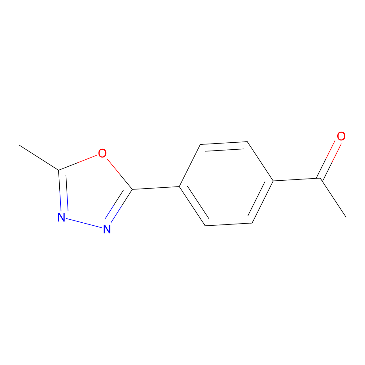 1-[4-(5-Methyl-1,3,4-oxadiazol-2-YL)phenyl]ethan-1-one molecular structure, CAS 1029955-01-8