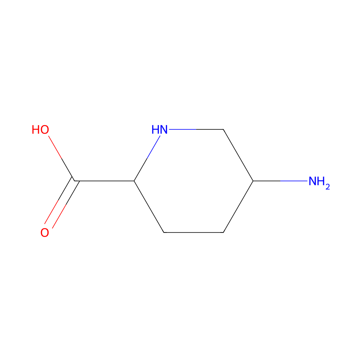 5-Aminopiperidine-2-carboxylic acid molecular structure, CAS 1029980-76-4