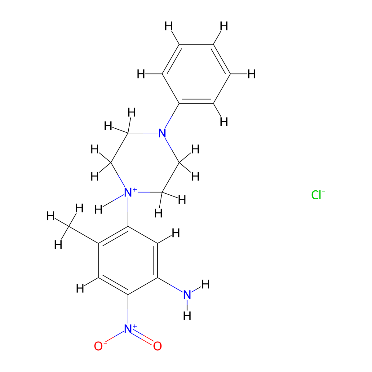 1-(5-Amino-2-methyl-4-nitrophenyl)-4-phenylhexahydropyrazin-1-ium chloride molecular structure, CAS 1029987-67-4